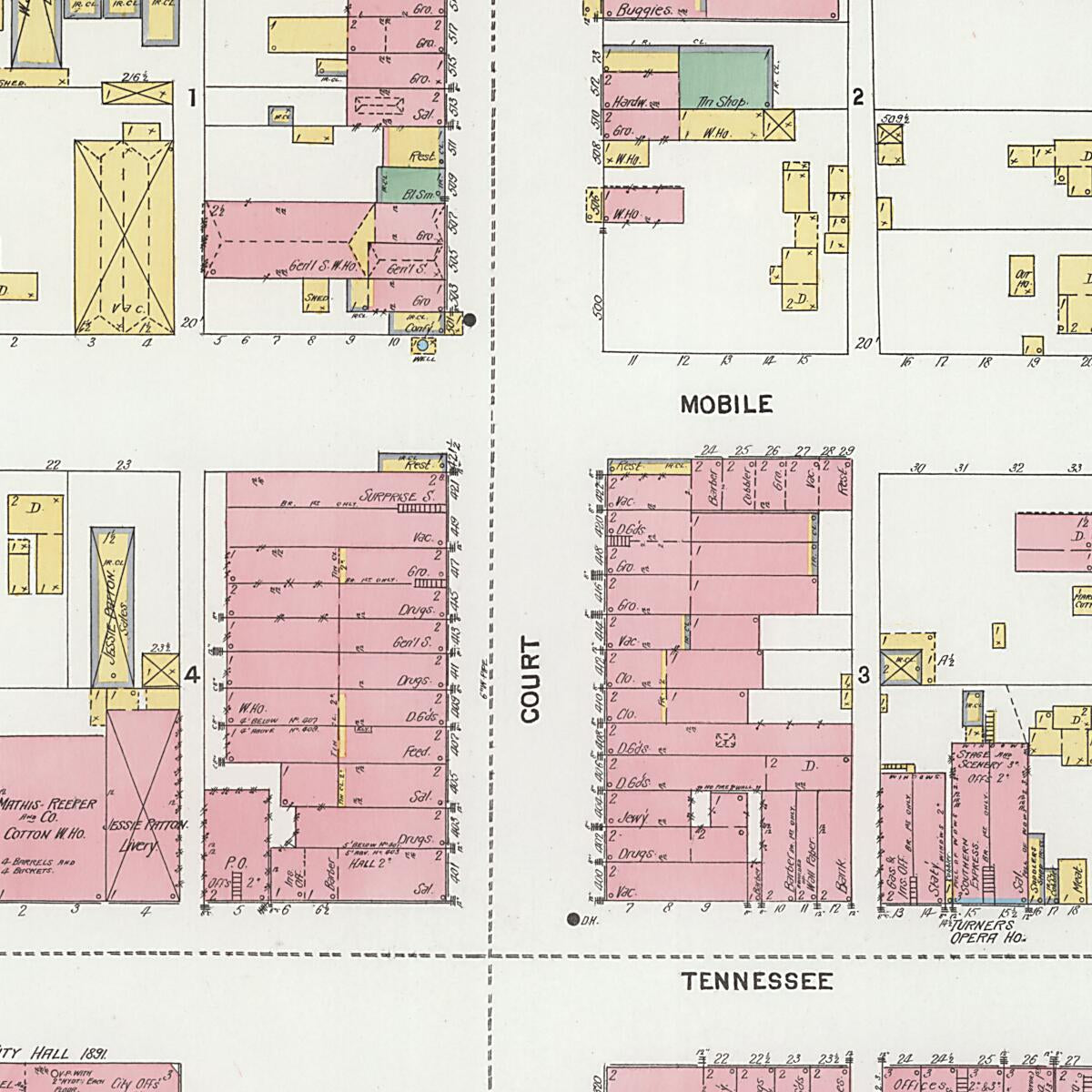 This old map of Florence, Lauderdale County, Alabama was created by Sanborn Map Company in 1899