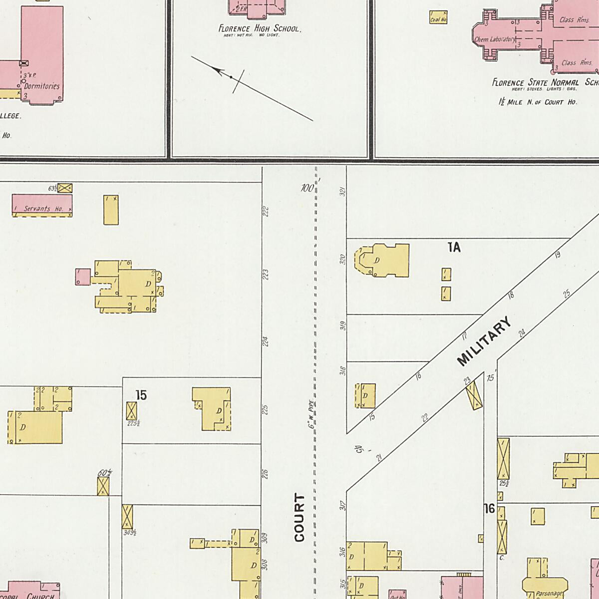 This old map of Florence, Lauderdale County, Alabama was created by Sanborn Map Company in 1899