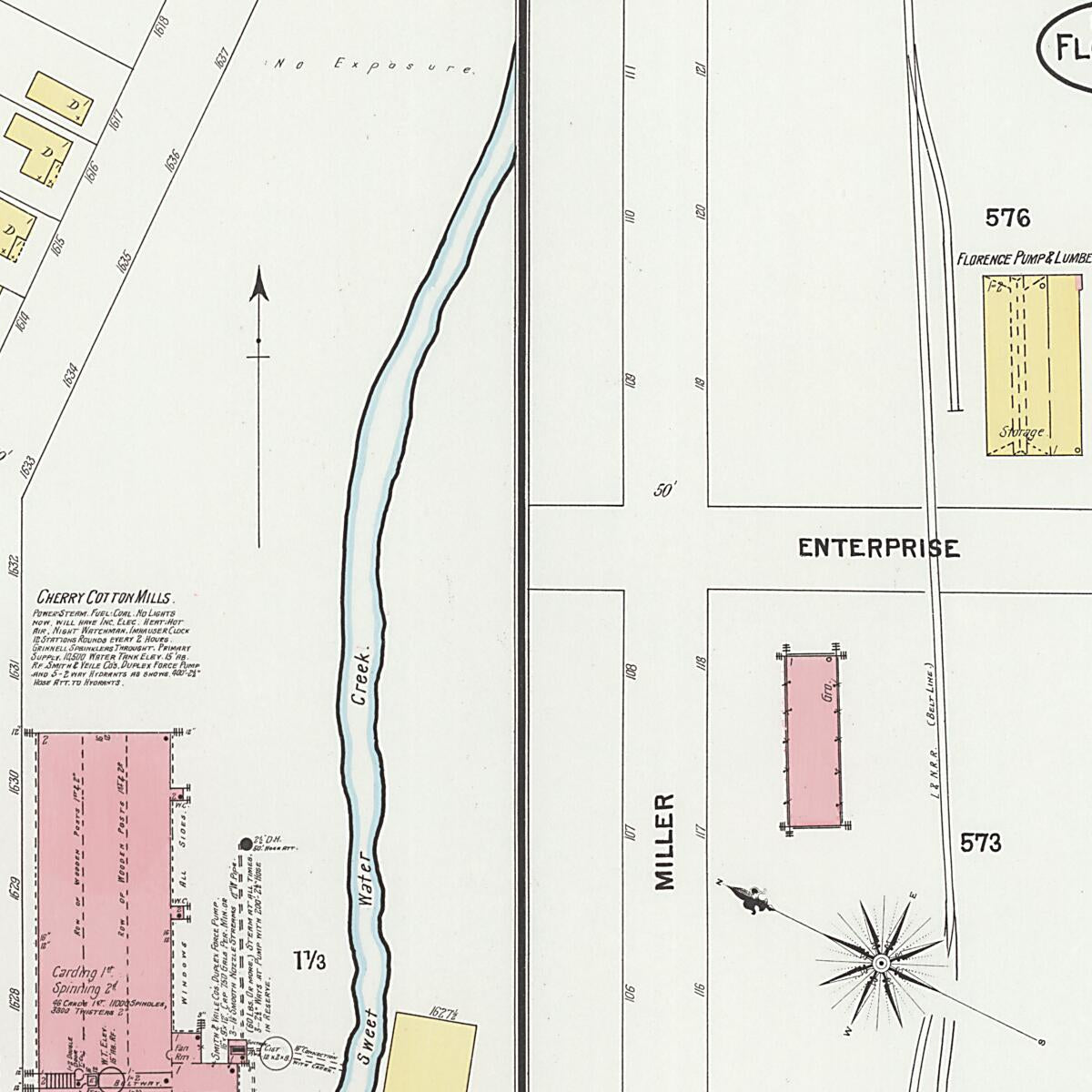 This old map of Florence, Lauderdale County, Alabama was created by Sanborn Map Company in 1899