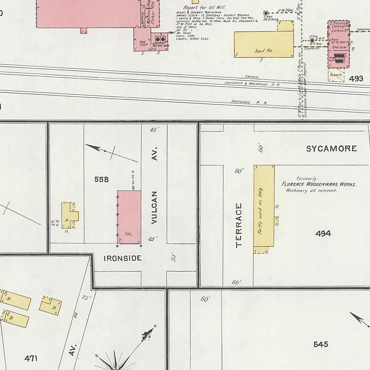 This old map of Florence, Lauderdale County, Alabama was created by Sanborn Map Company in 1905