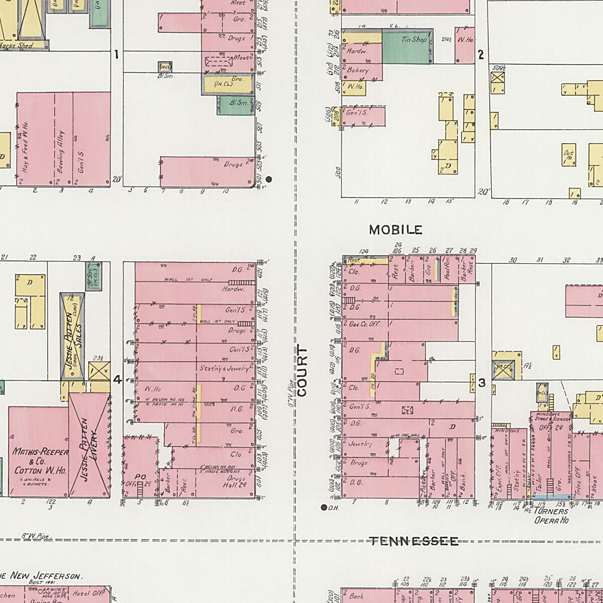 This old map of Florence, Lauderdale County, Alabama was created by Sanborn Map Company in 1905