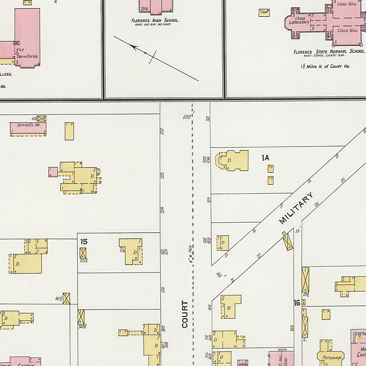 This old map of Florence, Lauderdale County, Alabama was created by Sanborn Map Company in 1905