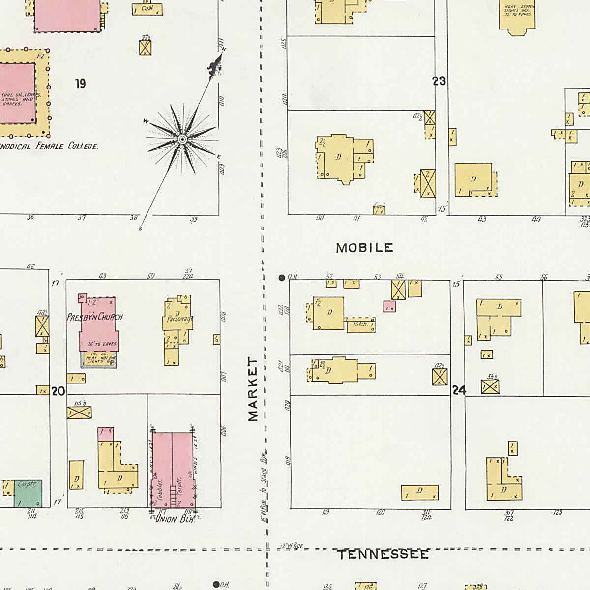This old map of Florence, Lauderdale County, Alabama was created by Sanborn Map Company in 1905
