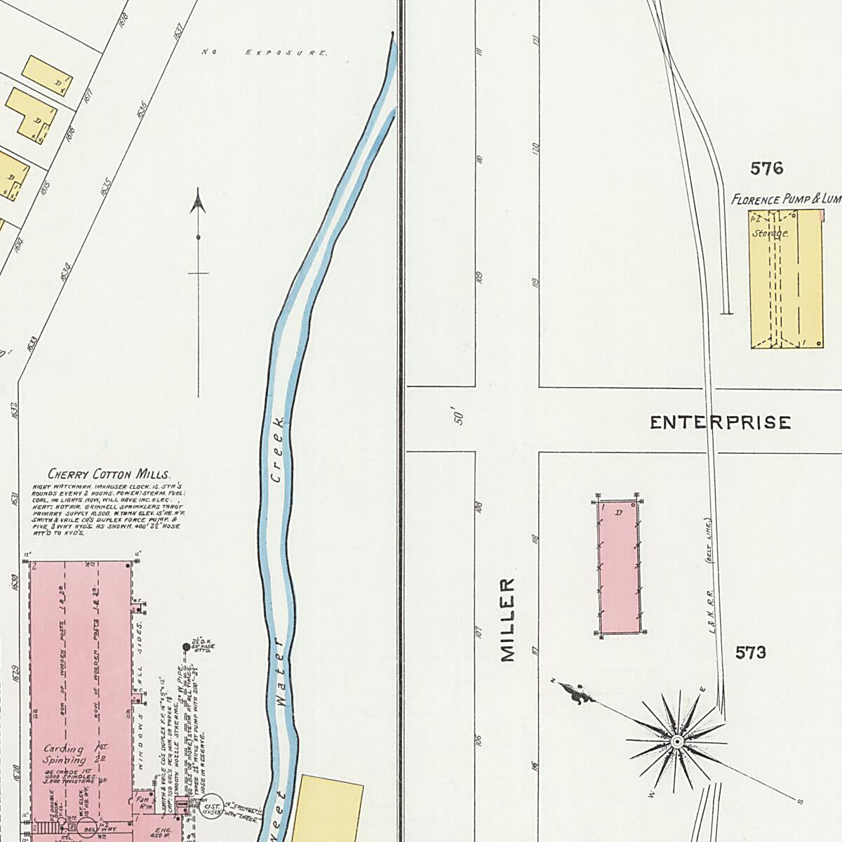 This old map of Florence, Lauderdale County, Alabama was created by Sanborn Map Company in 1905