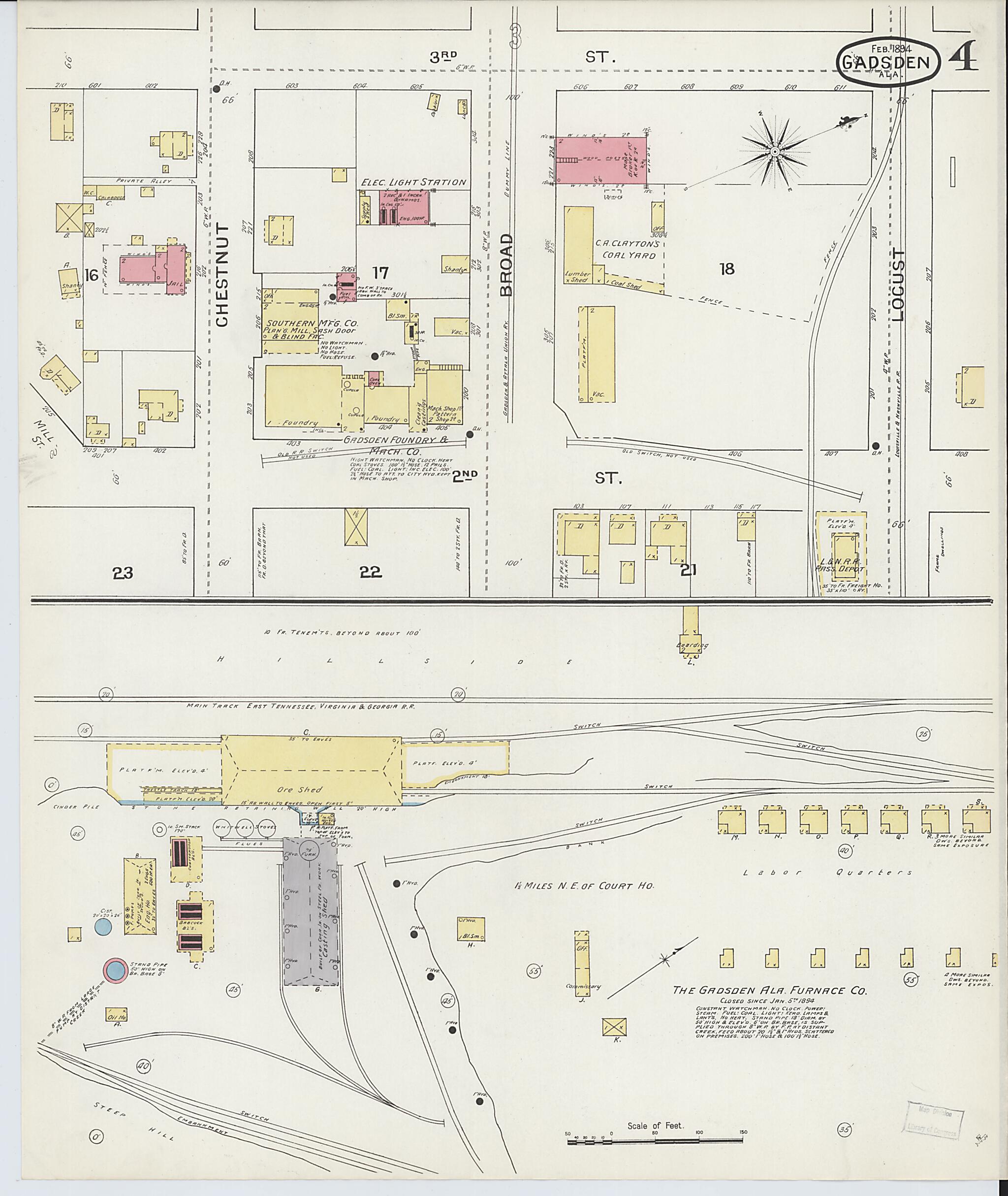 Gadsden, Etowah County, Alabama 1894 (Sheet 4 of 7) by Relic Map Company