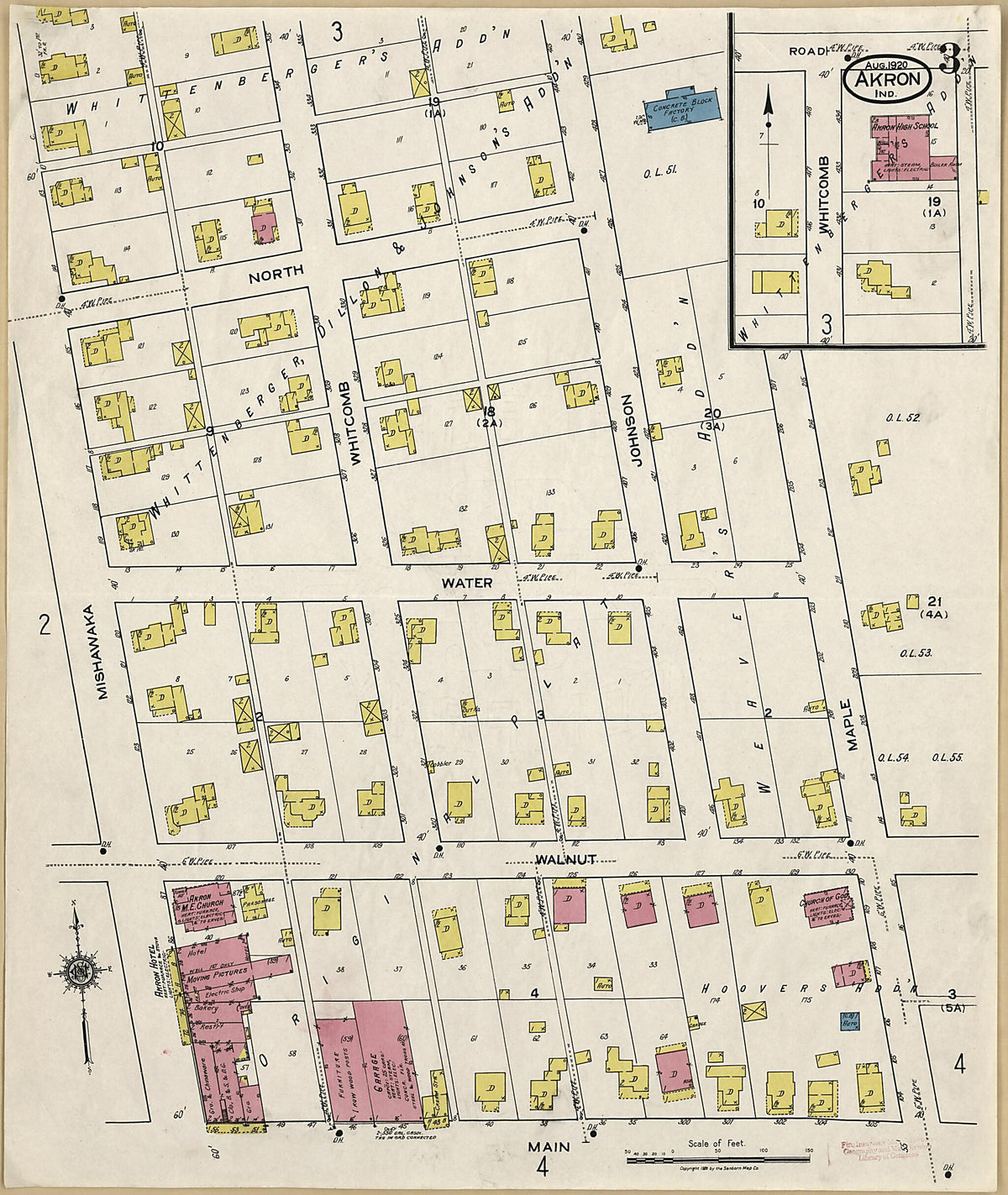 Akron, Fulton County, Indiana 1920 (Sheet 3 of 4) by Relic Map Company