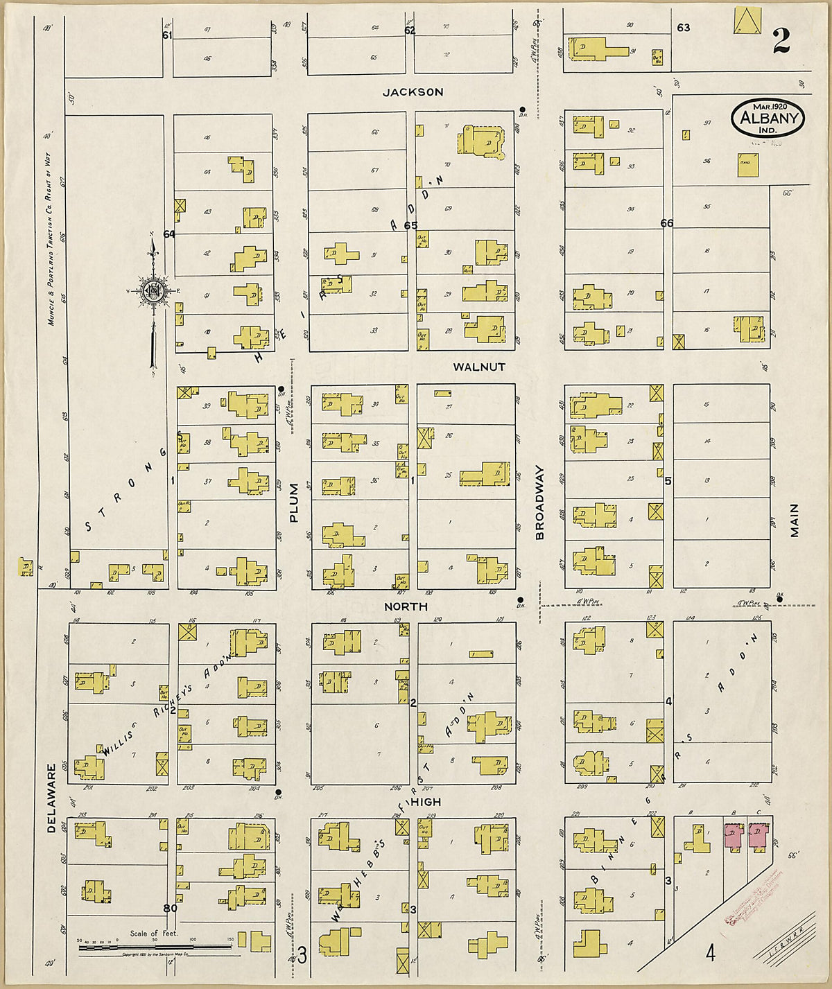Albany, Delaware County, Indiana 1920 (Sheet 2 of 5) by Relic Map Company