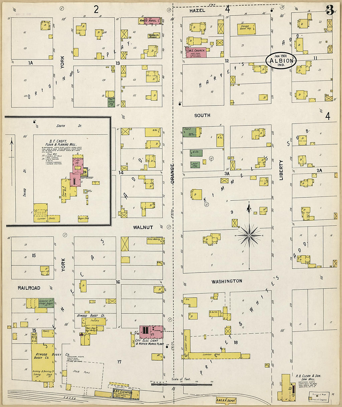 Albion, Noble County, Indiana 1901 (Sheet 3 of 4) by Relic Map Company