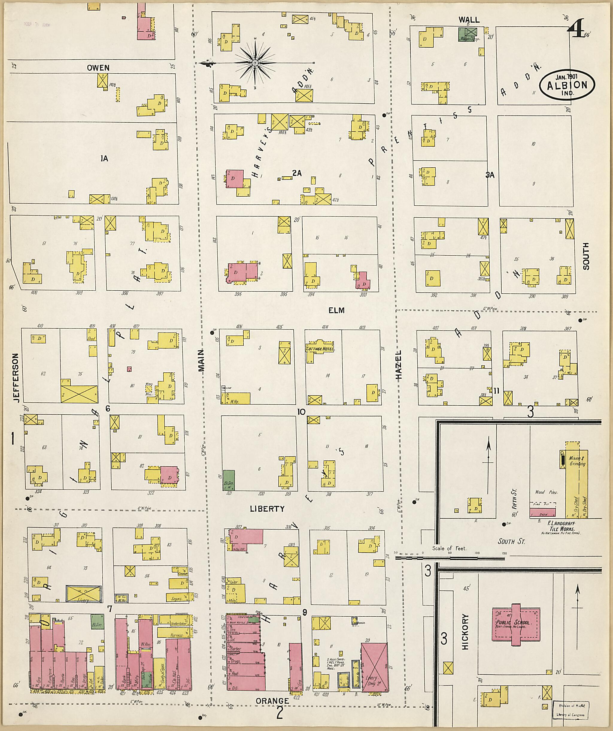This old map of Albion, Noble County, Indiana was created by Sanborn Map Company in 1901