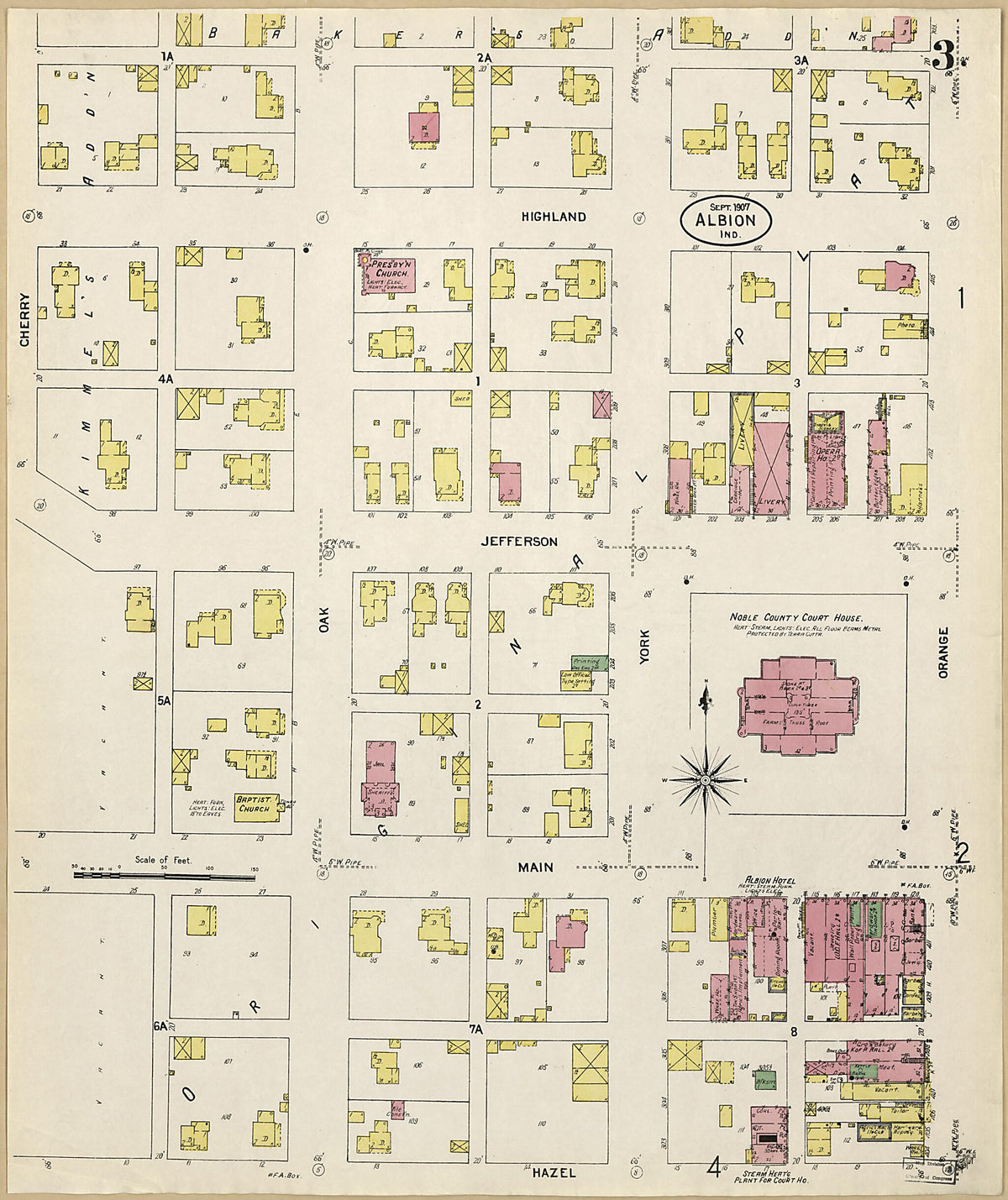 Albion, Noble County, Indiana 1907 (Sheet 3 of 4) by Relic Map Company