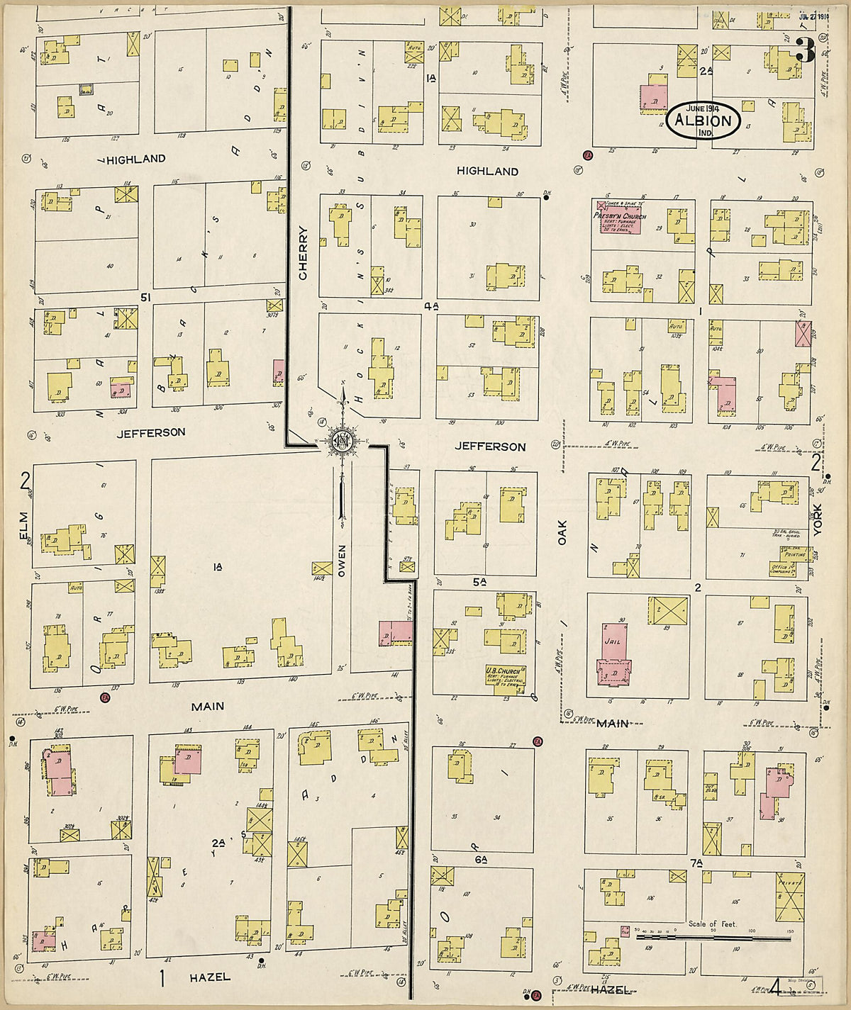 Albion, Noble County, Indiana 1914 (Sheet 3 of 4) by Relic Map Company
