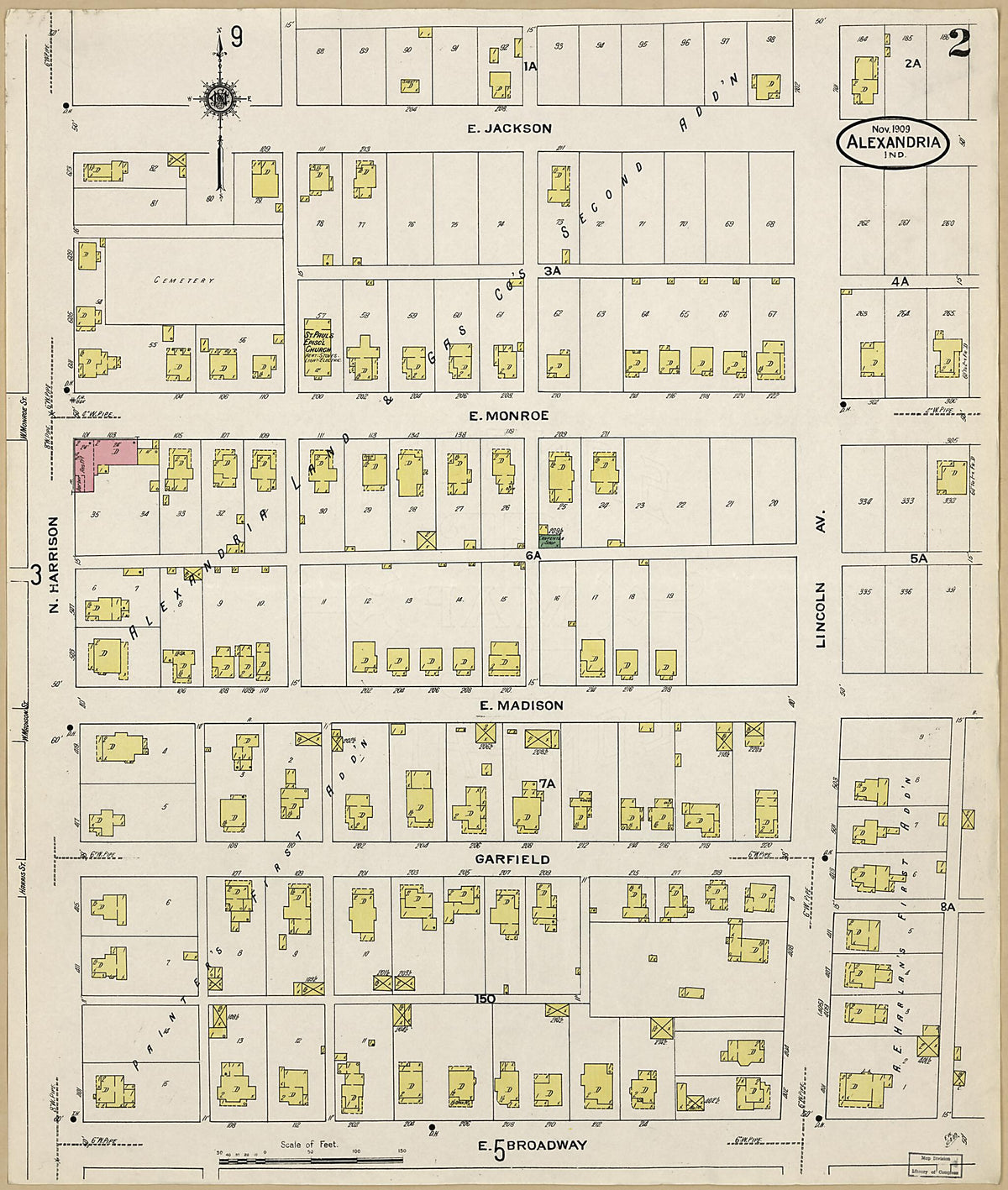 Alexandria, Madison County, Indiana 1909 (Sheet 2 of 13) by Relic Map Company