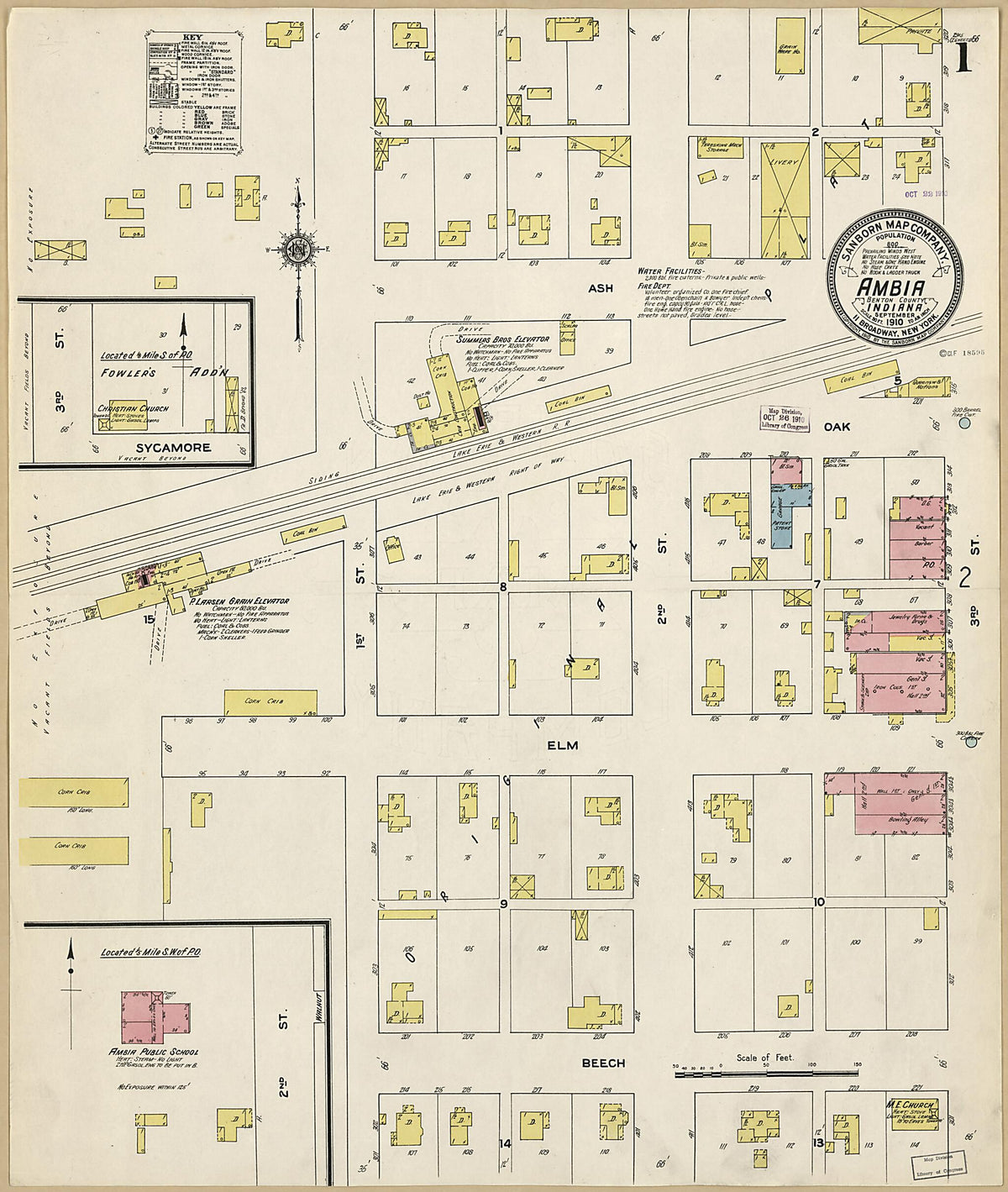 Ambia, Benton County, Indiana 1910 (Sheet 1 of 2) by Relic Map Company