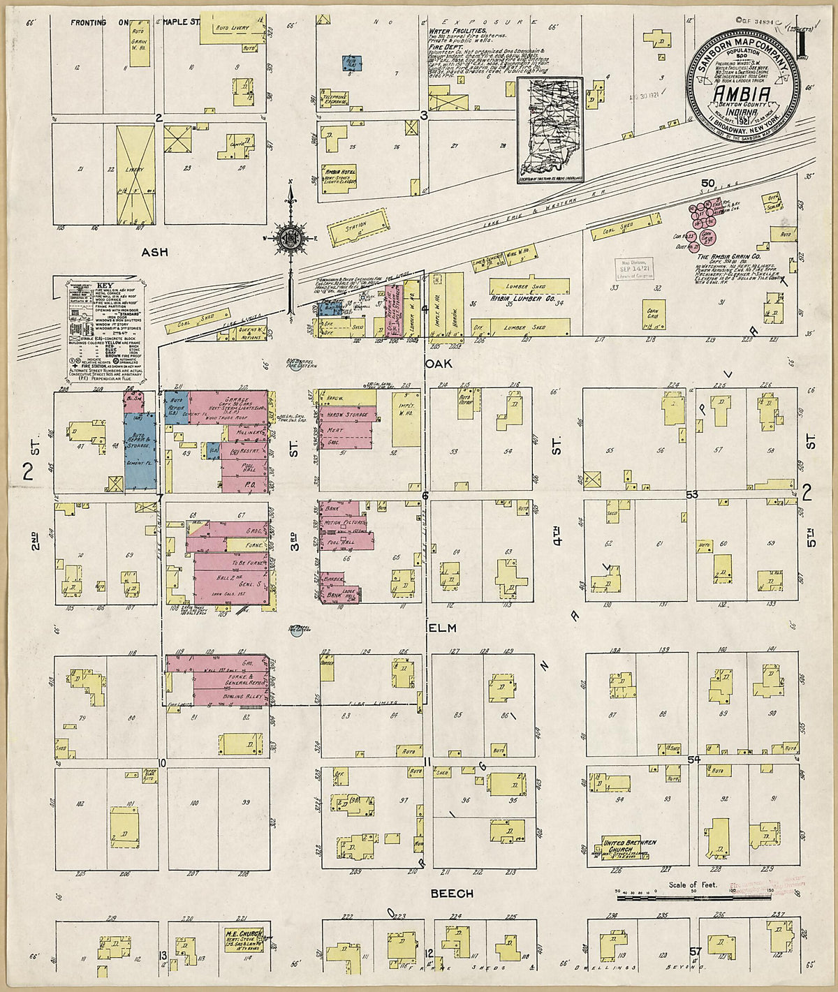 Ambia, Benton County, Indiana 1921 (Sheet 1 of 2) by Relic Map Company