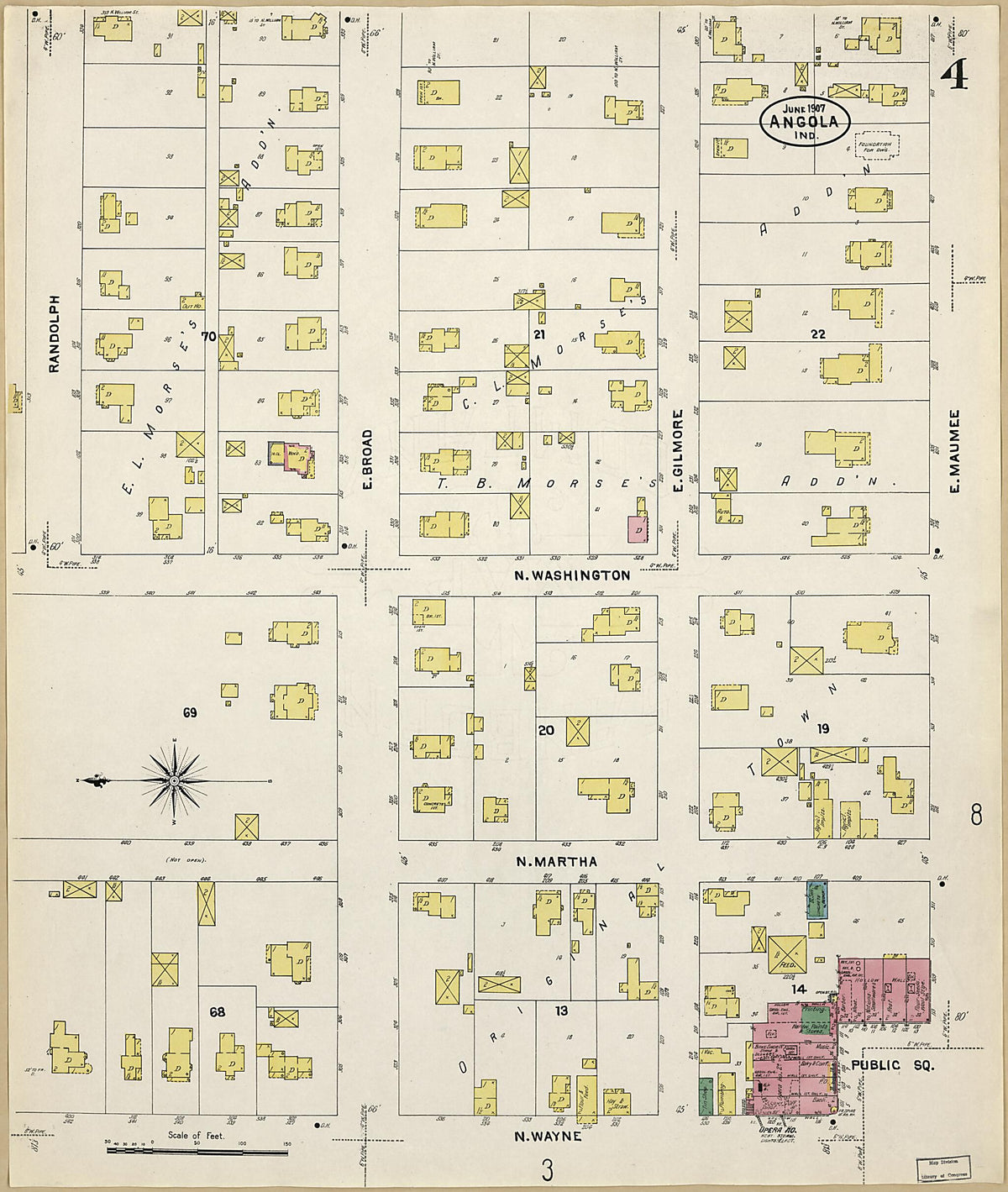 Angola, Steuben County, Indiana 1907 (Sheet 4 of 8) by Relic Map Company