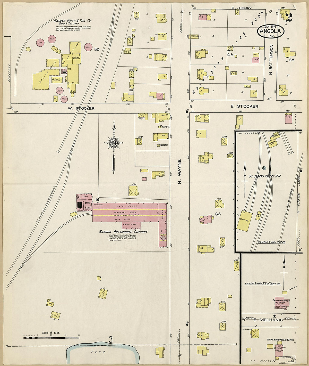 Angola, Steuben County, Indiana 1914 (Sheet 2 of 11) by Relic Map Company