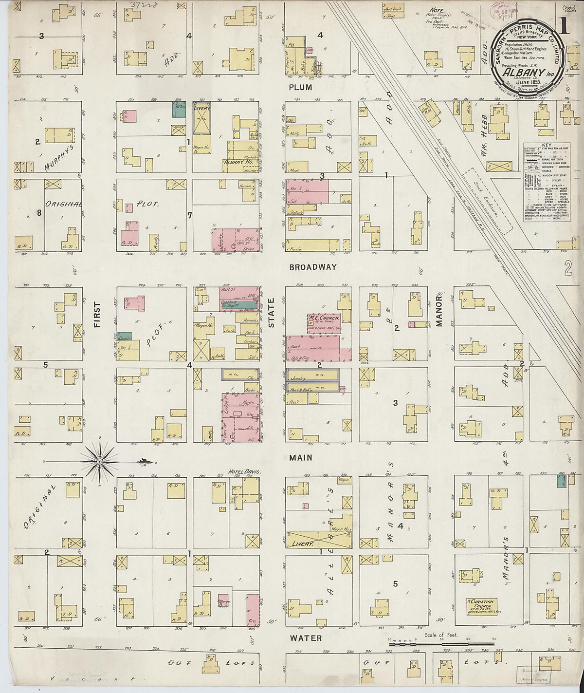 Albany, Delaware County, Indiana 1895 (Sheet 1 of 2) by Relic Map Company