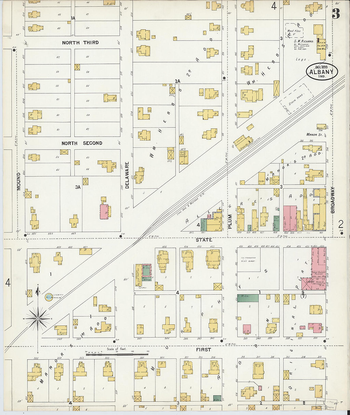 Albany, Delaware County, Indiana 1899 (Sheet 3 of 5) by Relic Map Company