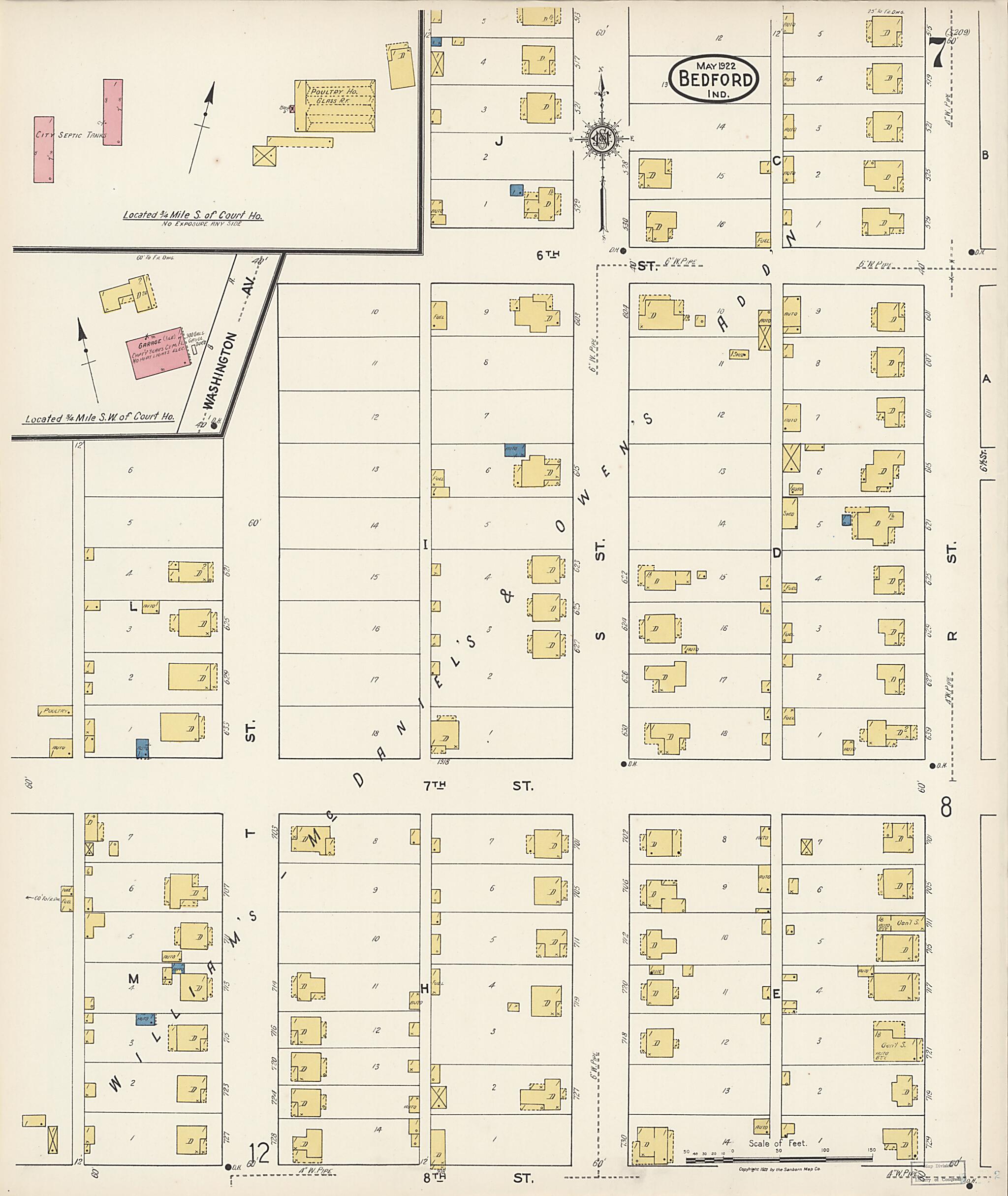This old map of Oolitic, Lawrence County, Indiana was created by Sanborn Map Company in 1922