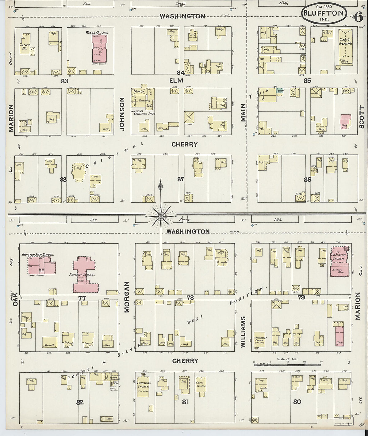 Bluffton, Wells County, Indiana 1890 (Sheet 6 of 6) by Relic Map Company