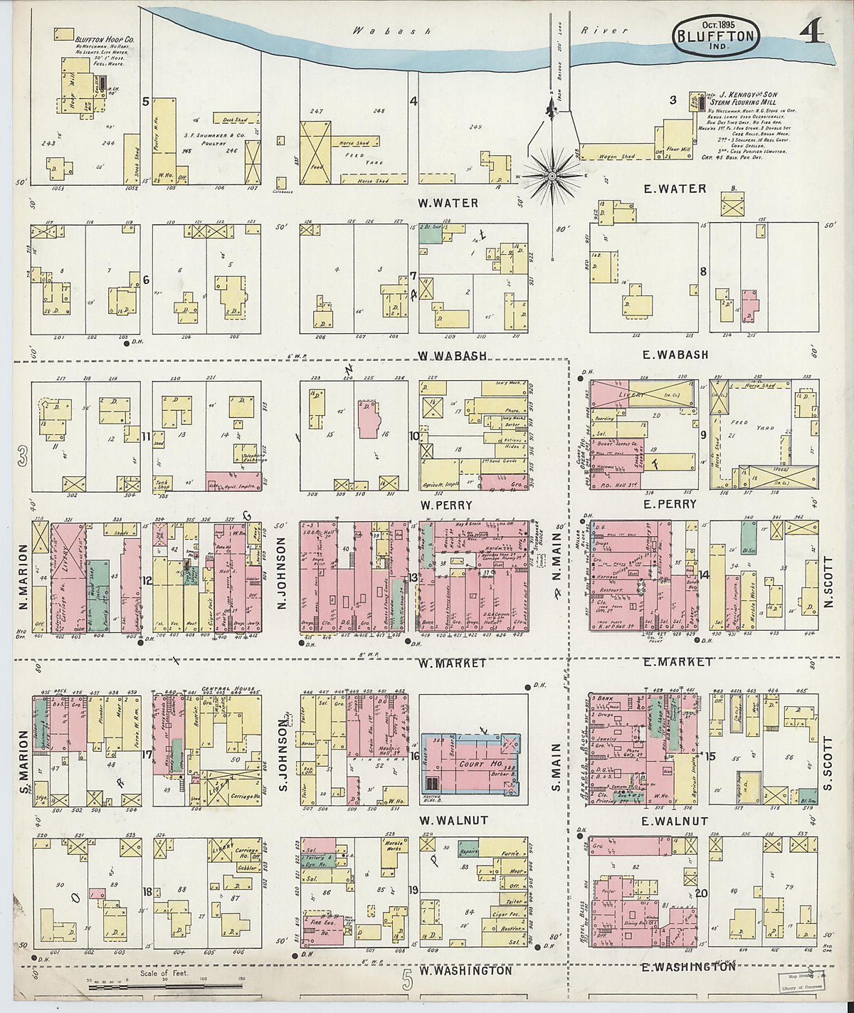 Bluffton, Wells County, Indiana 1895 (Sheet 4 of 8) by Relic Map Company