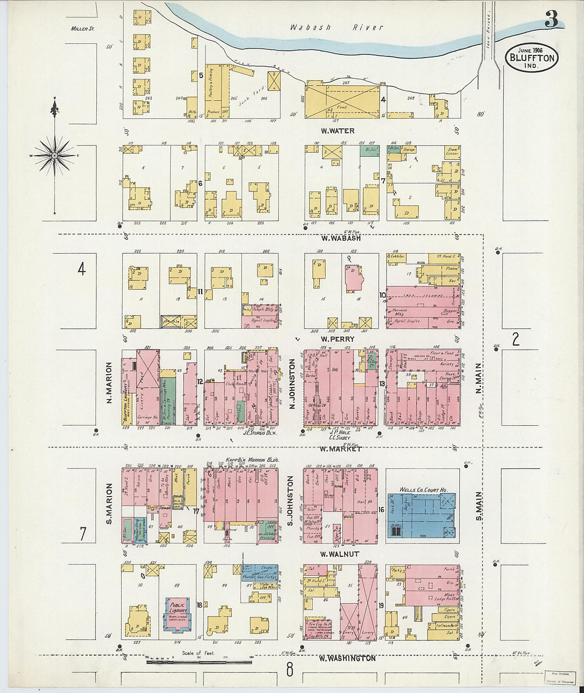 Bluffton, Wells County, Indiana 1906 (Sheet 3 of 14) by Relic Map Company