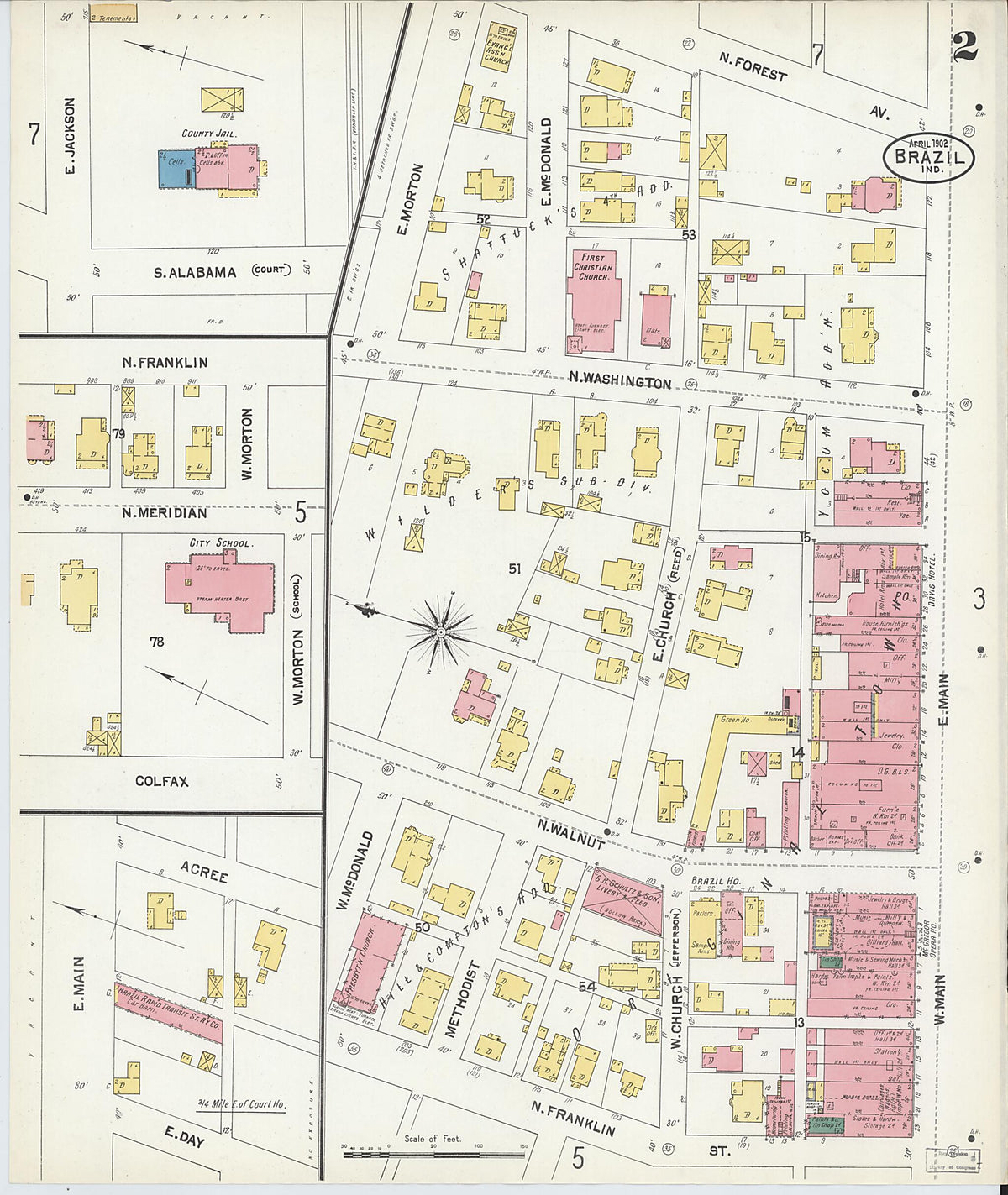 Brazil, Clay County, Indiana 1902 (Sheet 2 of 8) by Relic Map Company