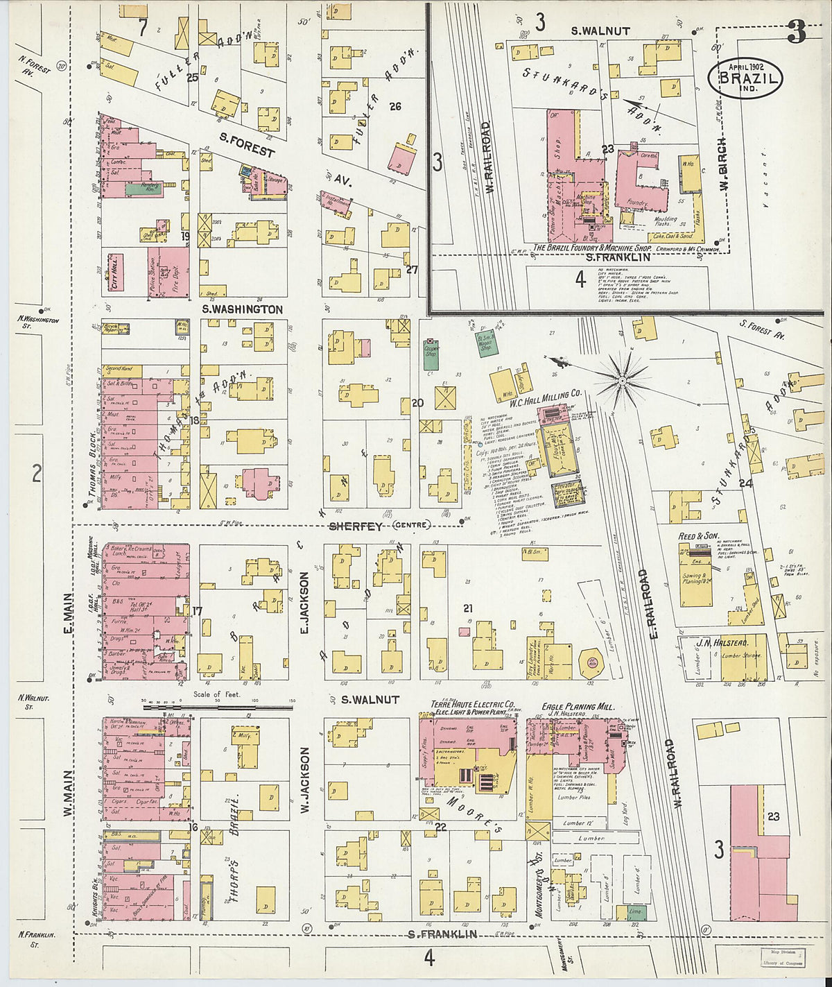 Brazil, Clay County, Indiana 1902 (Sheet 3 of 8) by Relic Map Company