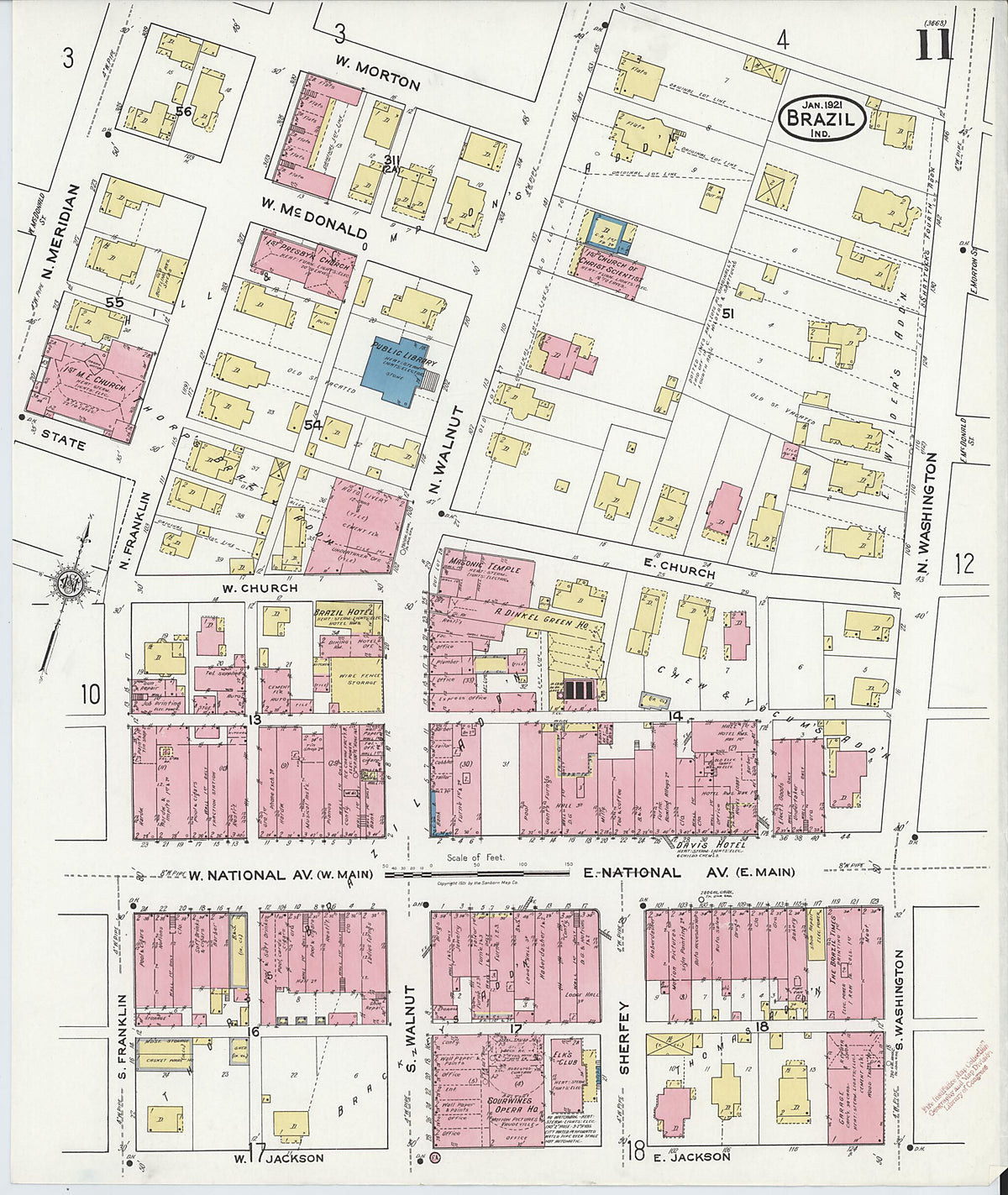Brazil, Clay County, Indiana 1921 (Sheet 11 of 27) by Relic Map Company