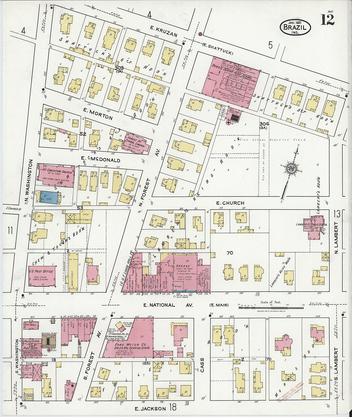 Brazil, Clay County, Indiana 1921 (Sheet 12 of 27) by Relic Map Company