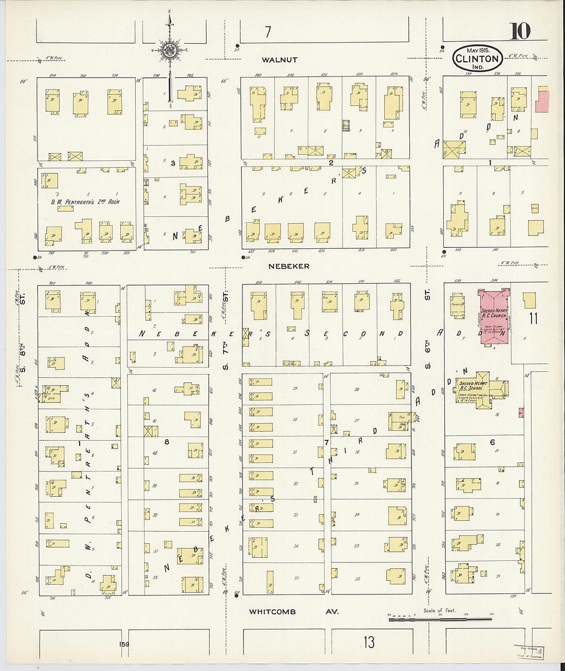 This old map of Clinton, Vermillion County, Indiana was created by Sanborn Map Company in 1915