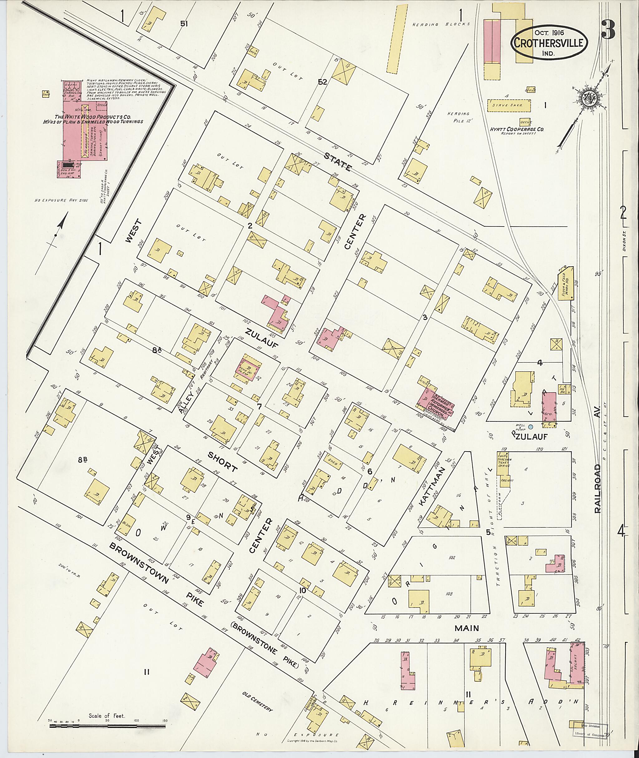 This old map of Crothersville, Jackson County, Indiana was created by Sanborn Map Company in 1916