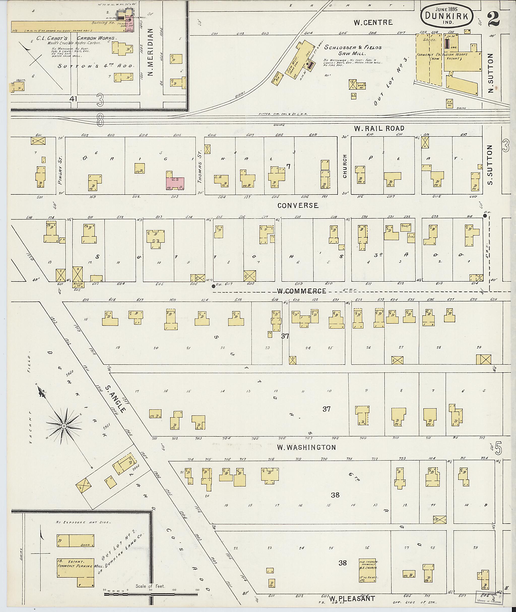 This old map of Jay, Indiana was created by Sanborn Map Company in 1895
