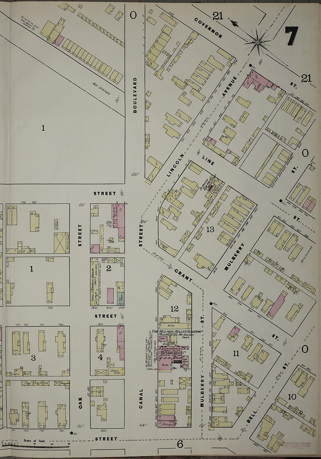 This old map of Evansville, Vanderburgh County, Indiana was created by Sanborn Map Company in 1884