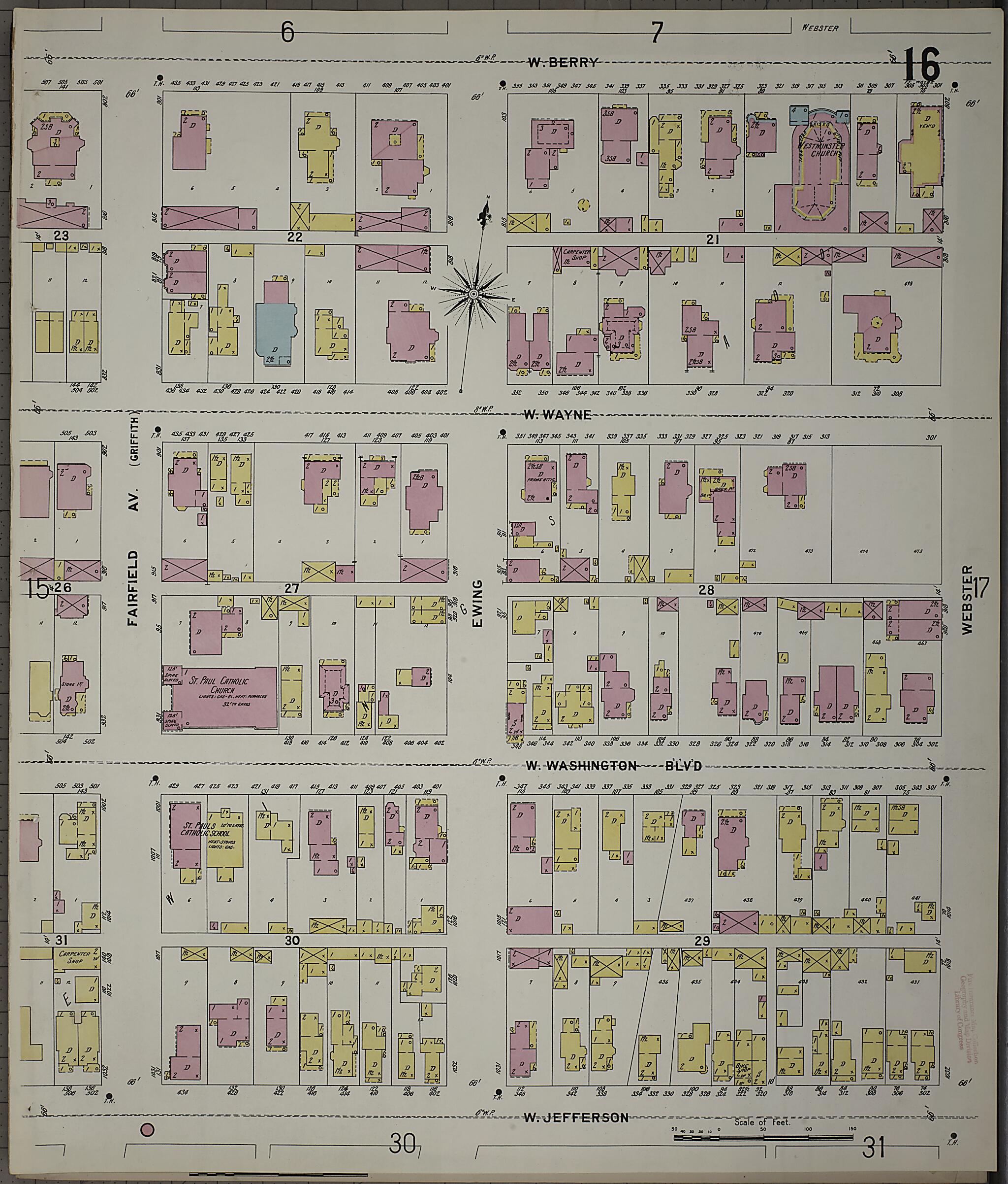 This old map of Fort Wayne, Allen County, Indiana was created by Sanborn Map Company in 1902
