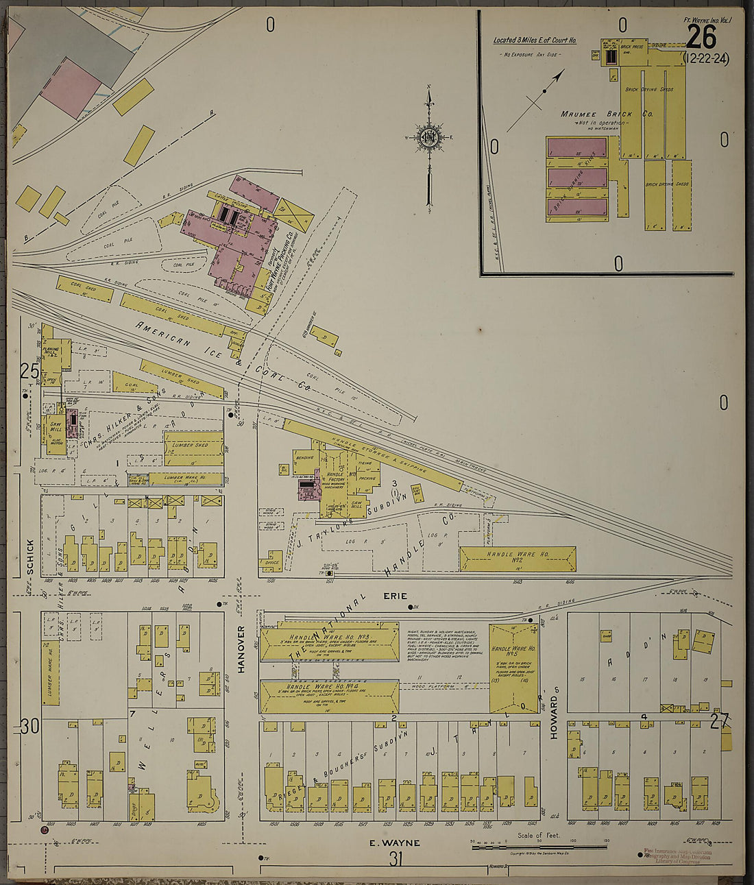 This old map of Fort Wayne, Allen County, Indiana was created by Sanborn Map Company in 1918
