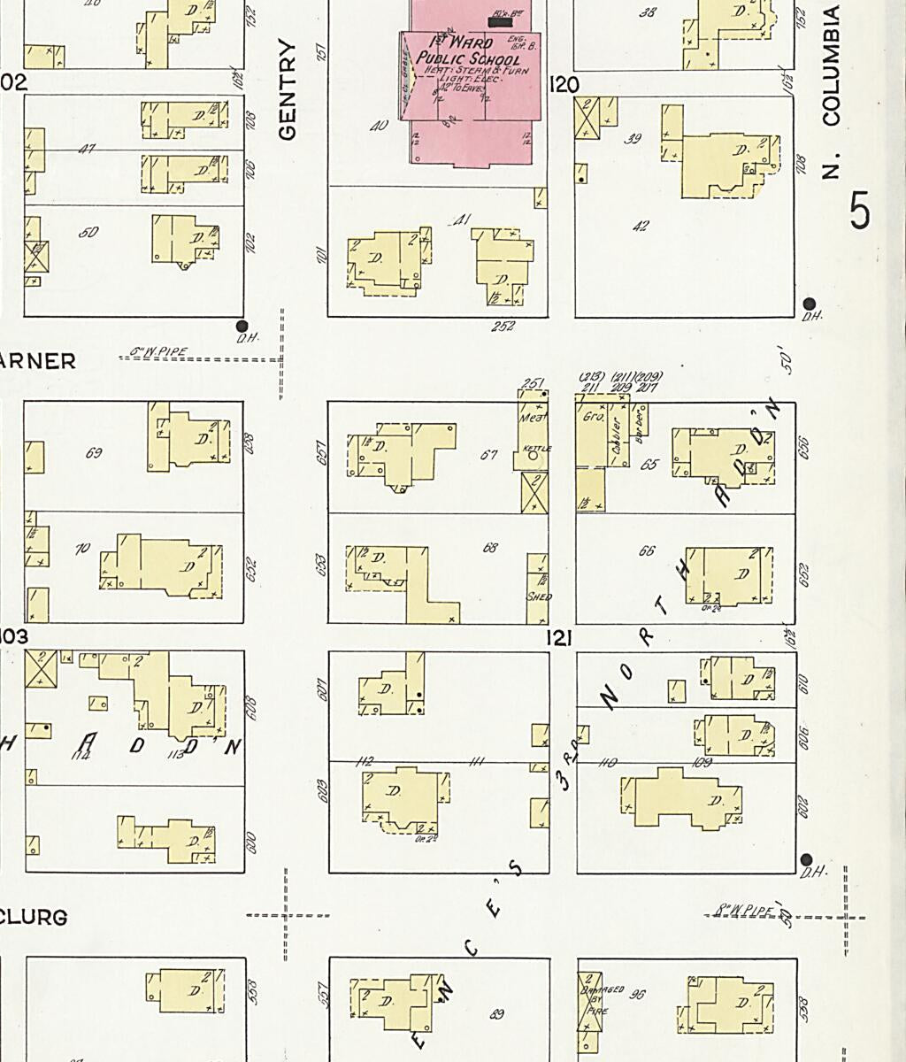 This old map of Frankfort, Clinton County, Indiana was created by Sanborn Map Company in 1912