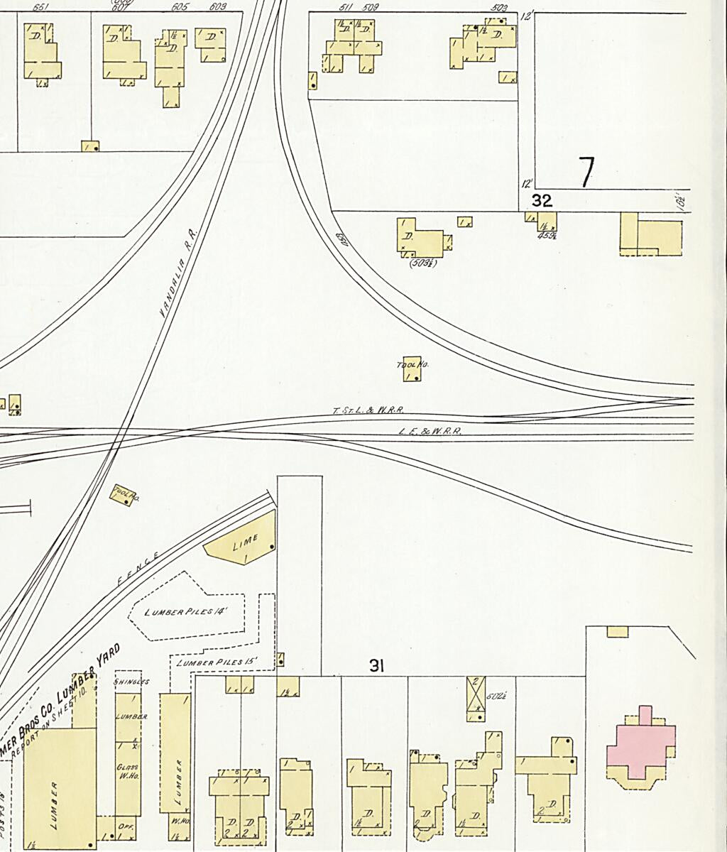 This old map of Frankfort, Clinton County, Indiana was created by Sanborn Map Company in 1912