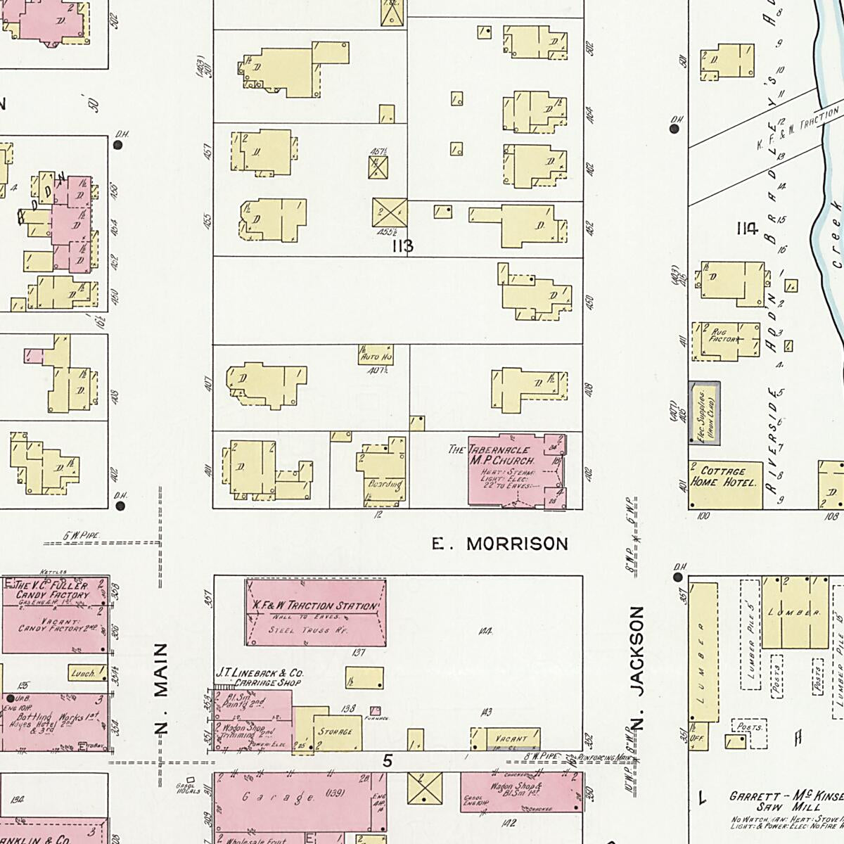 This old map of Frankfort, Clinton County, Indiana was created by Sanborn Map Company in 1912