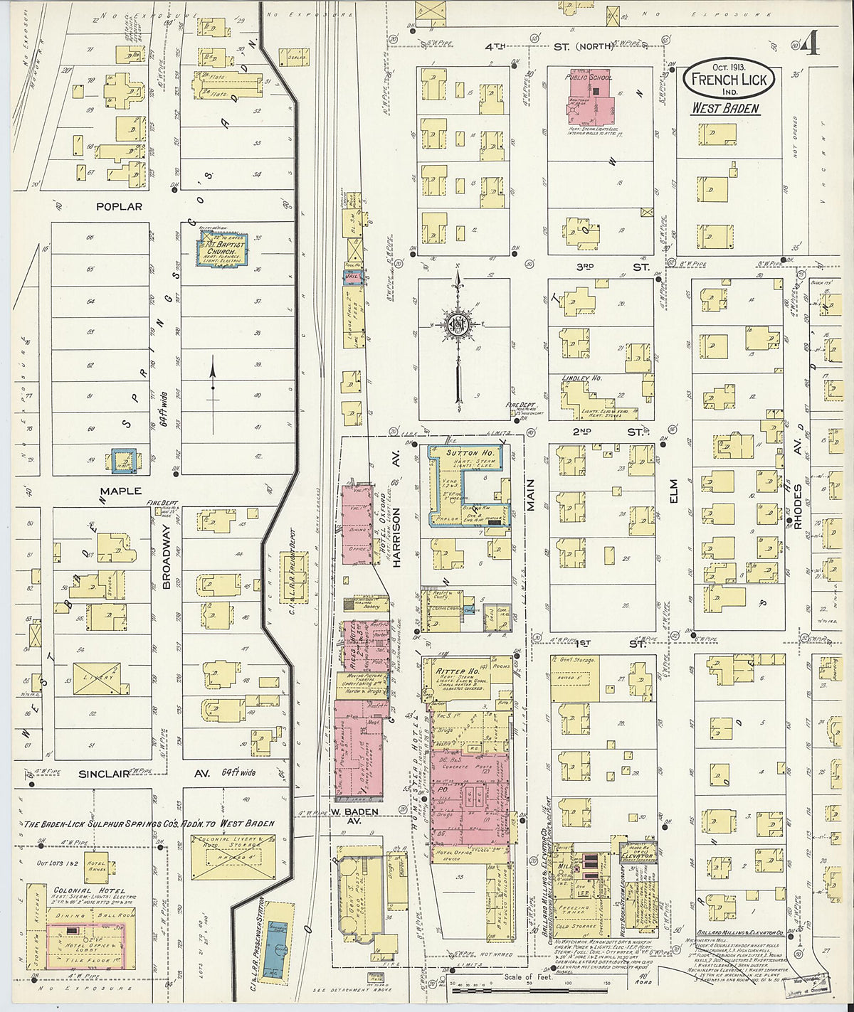 French Lick, Orange County, Indiana 1913 (Sheet 4) by Relic Map Company