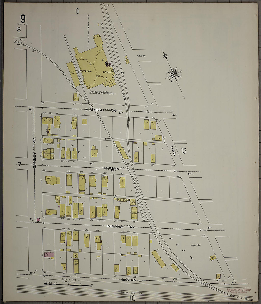 This old map of Hammond, Lake County, Indiana was created by Sanborn Map Company in 1898