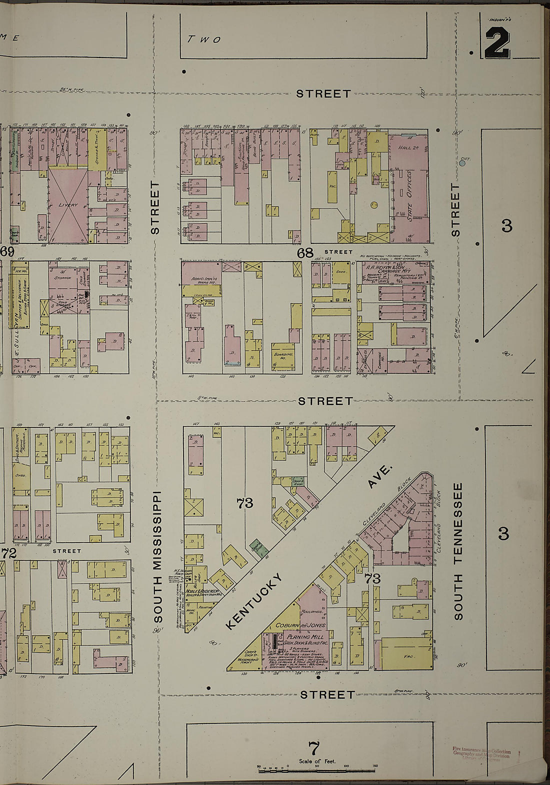 This old map of Indianapolis, Marion County, Indiana was created by Sanborn Map Company in 1887