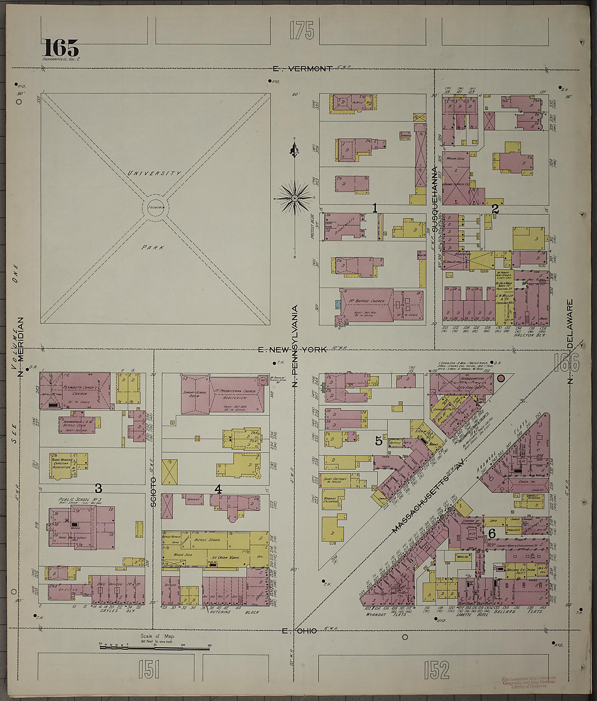 This old map of Indianapolis, Marion County, Indiana was created by Sanborn Map Company in 1898
