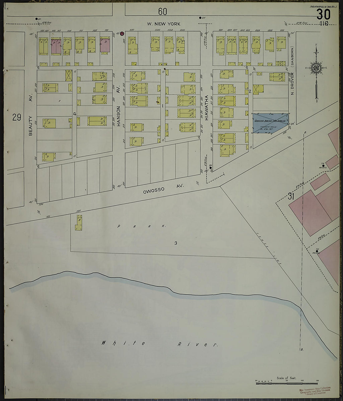 This old map of Indianapolis, Marion County, Indiana was created by Sanborn Map Company in 1914