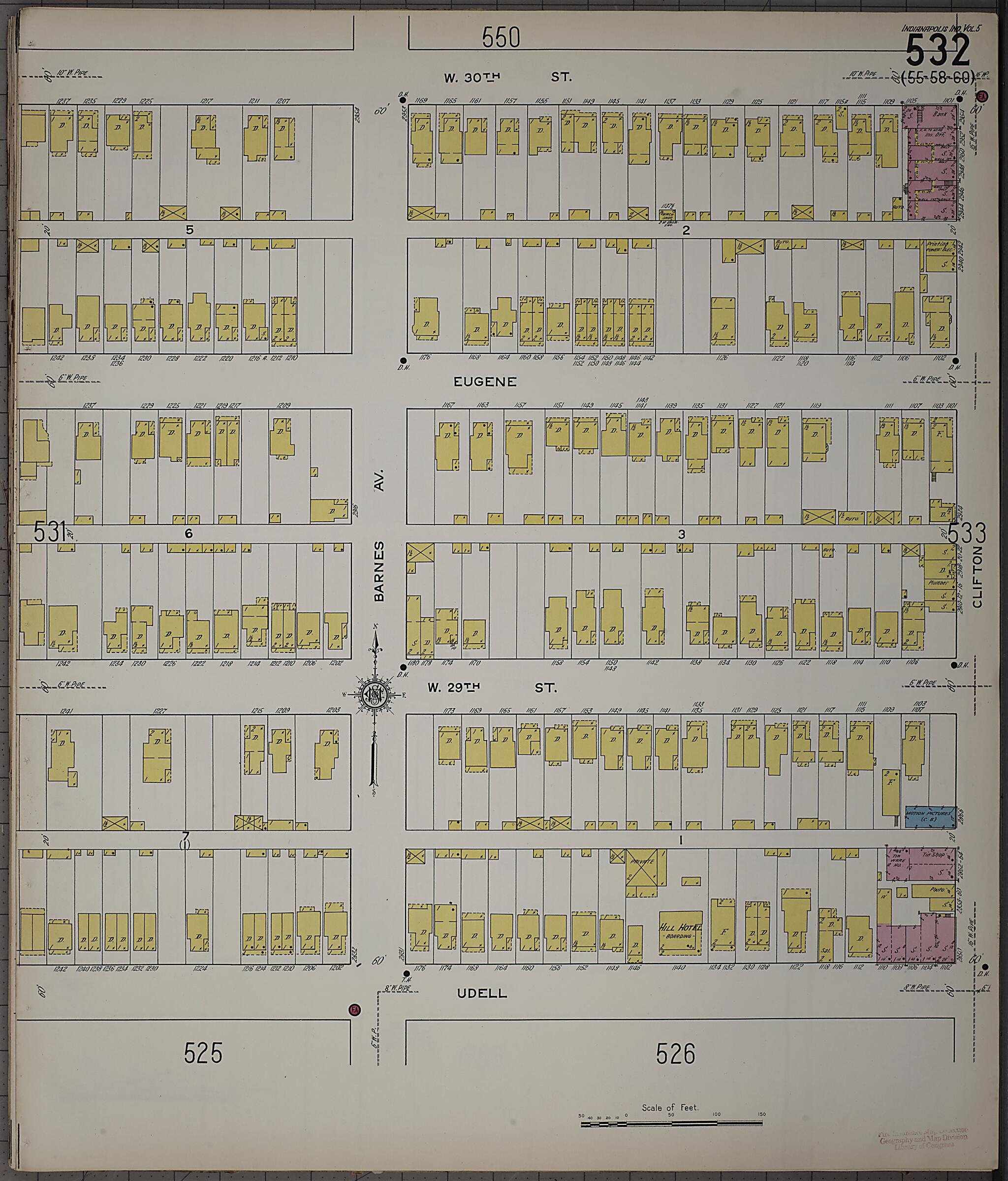 This old map of Indianapolis, Marion County, Indiana was created by Sanborn Map Company in 1915