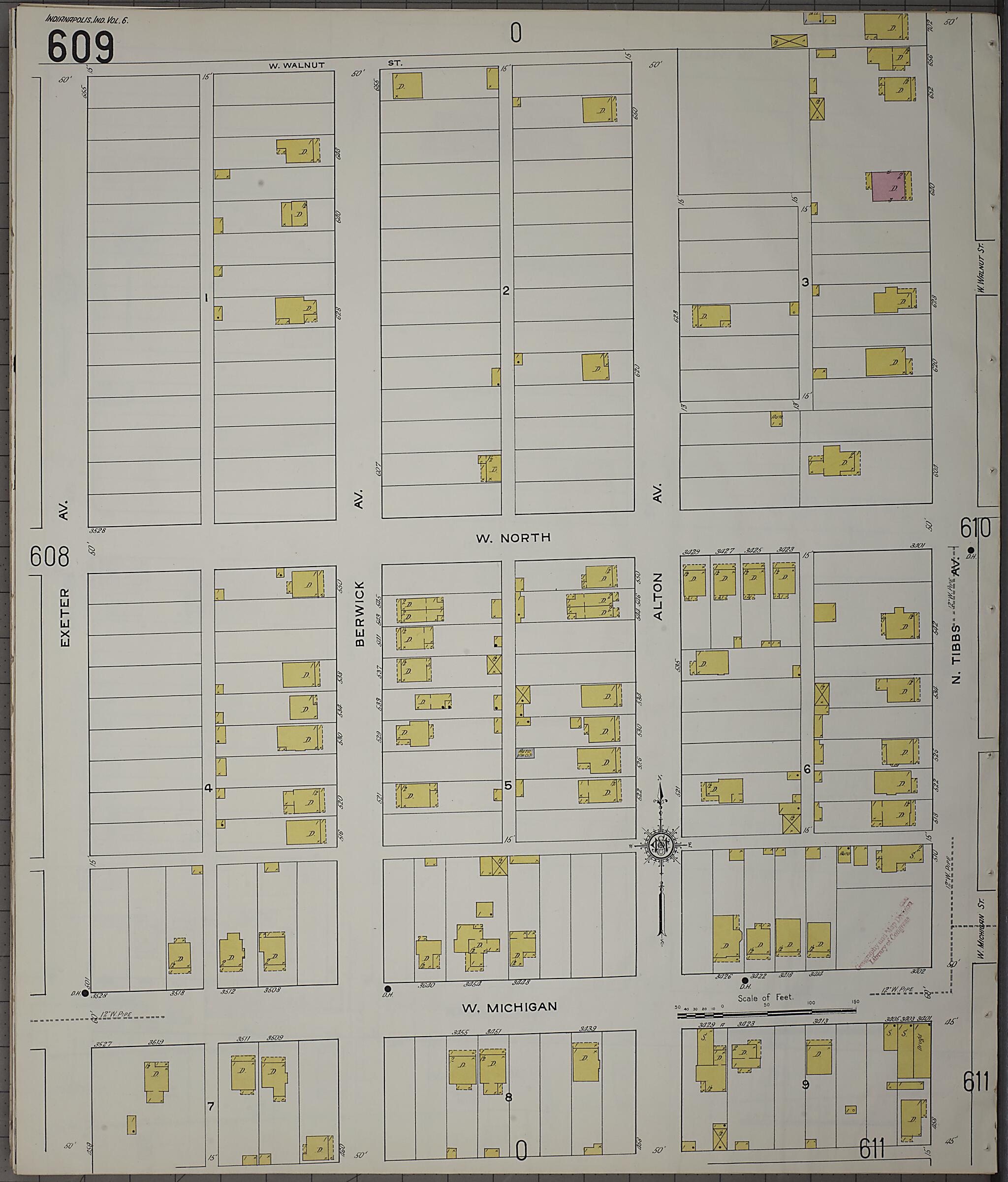 This old map of Indianapolis, Marion County, Indiana was created by Sanborn Map Company in 1915