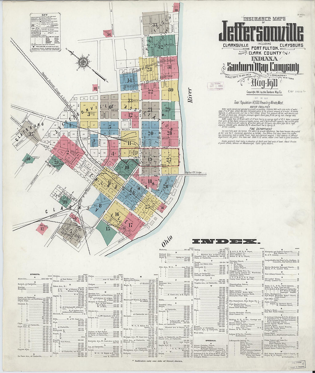 This old map of Port Fulton, Clark County, Indiana was created by Sanborn Map Company in 1911