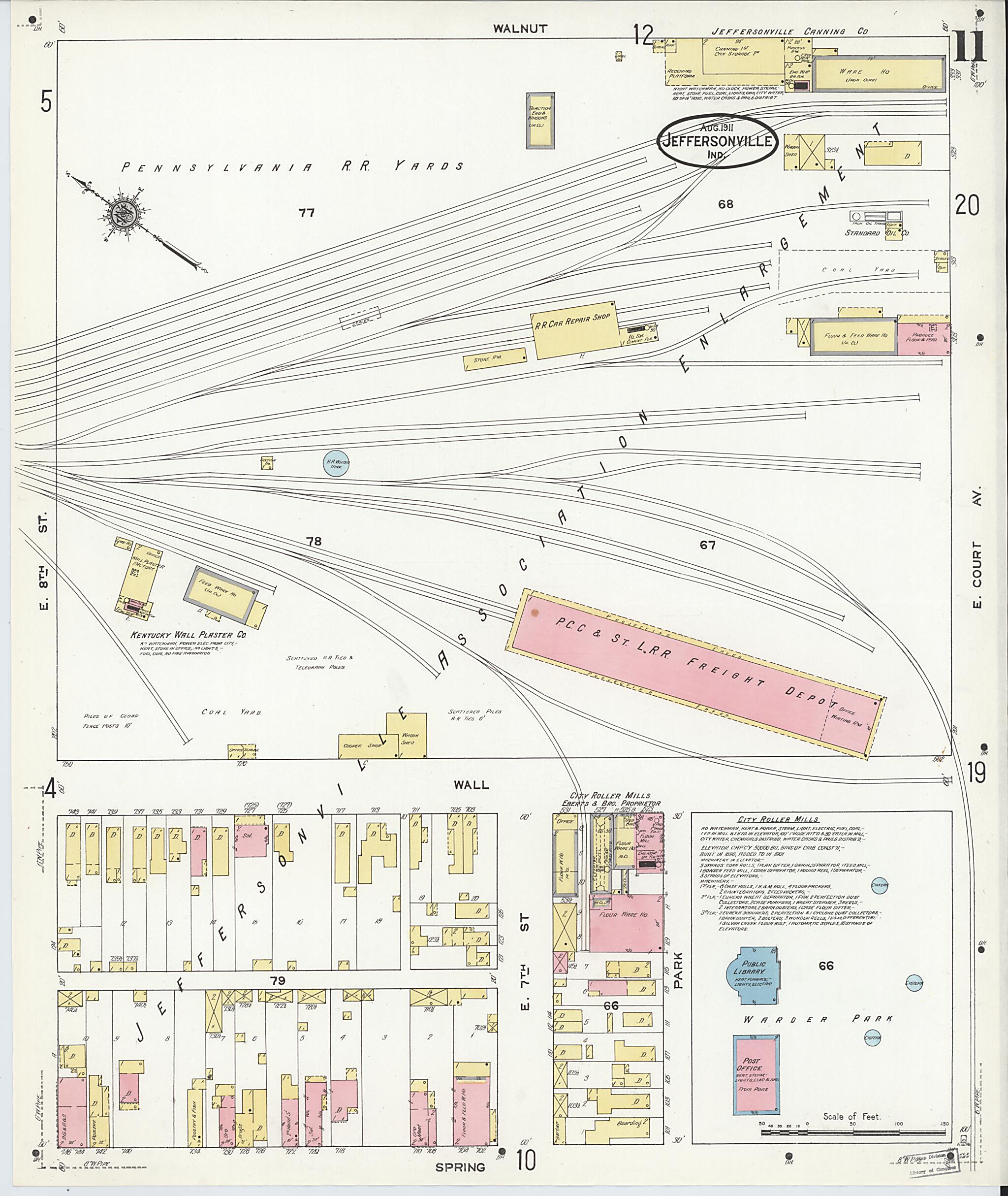 This old map of Port Fulton, Clark County, Indiana was created by Sanborn Map Company in 1911