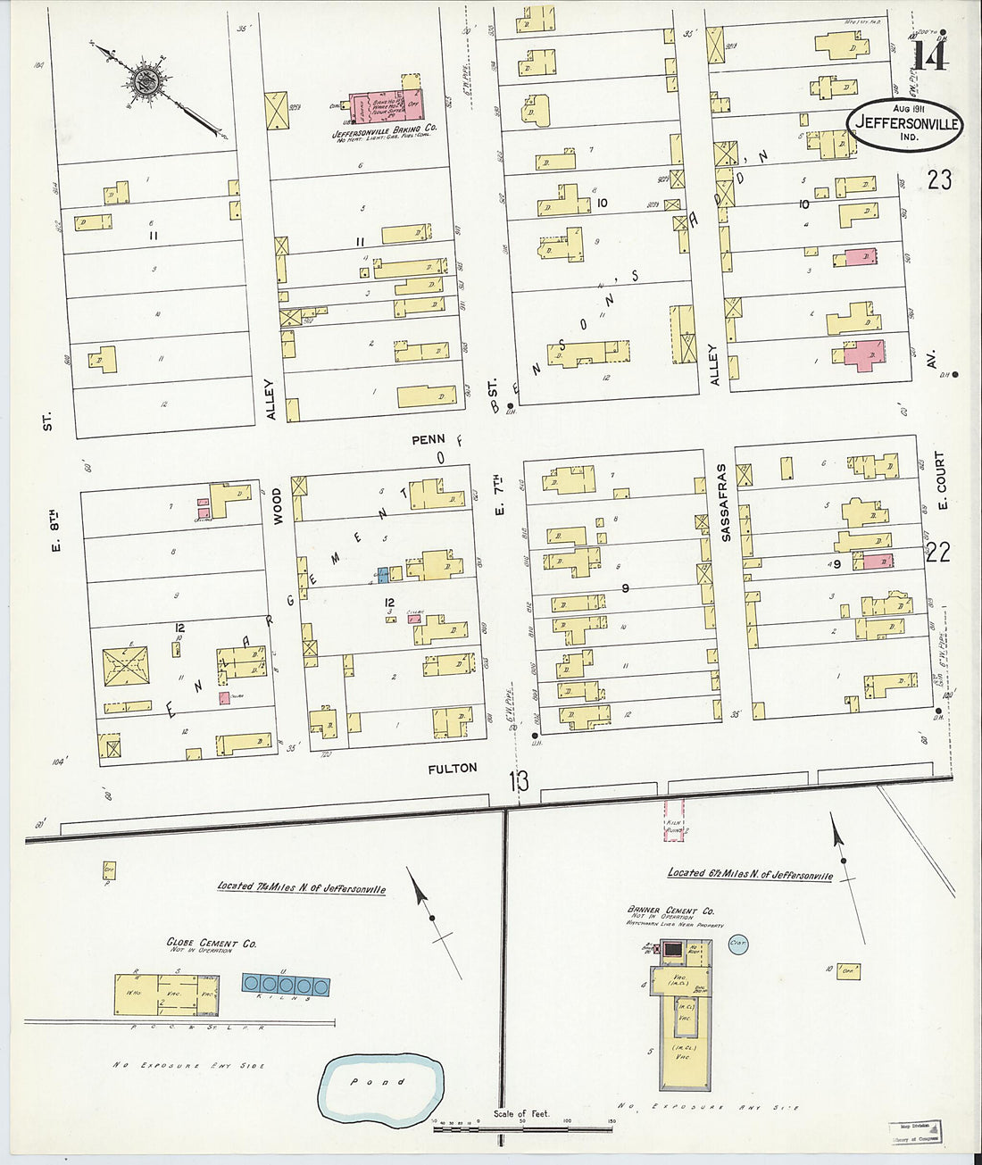 This old map of Port Fulton, Clark County, Indiana was created by Sanborn Map Company in 1911