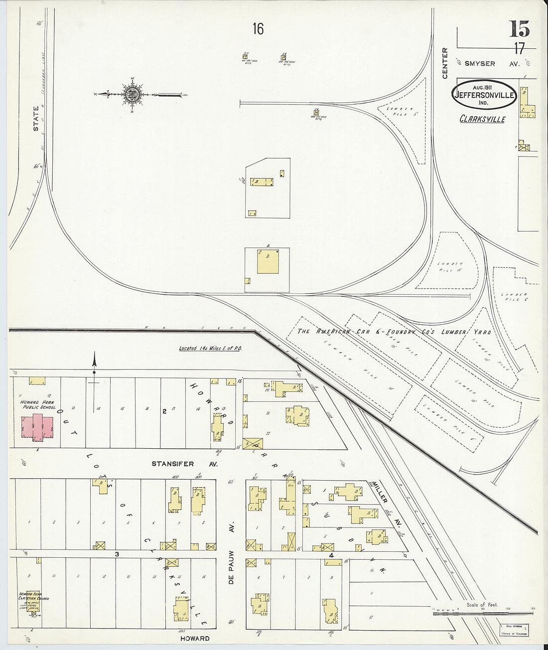 This old map of Port Fulton, Clark County, Indiana was created by Sanborn Map Company in 1911